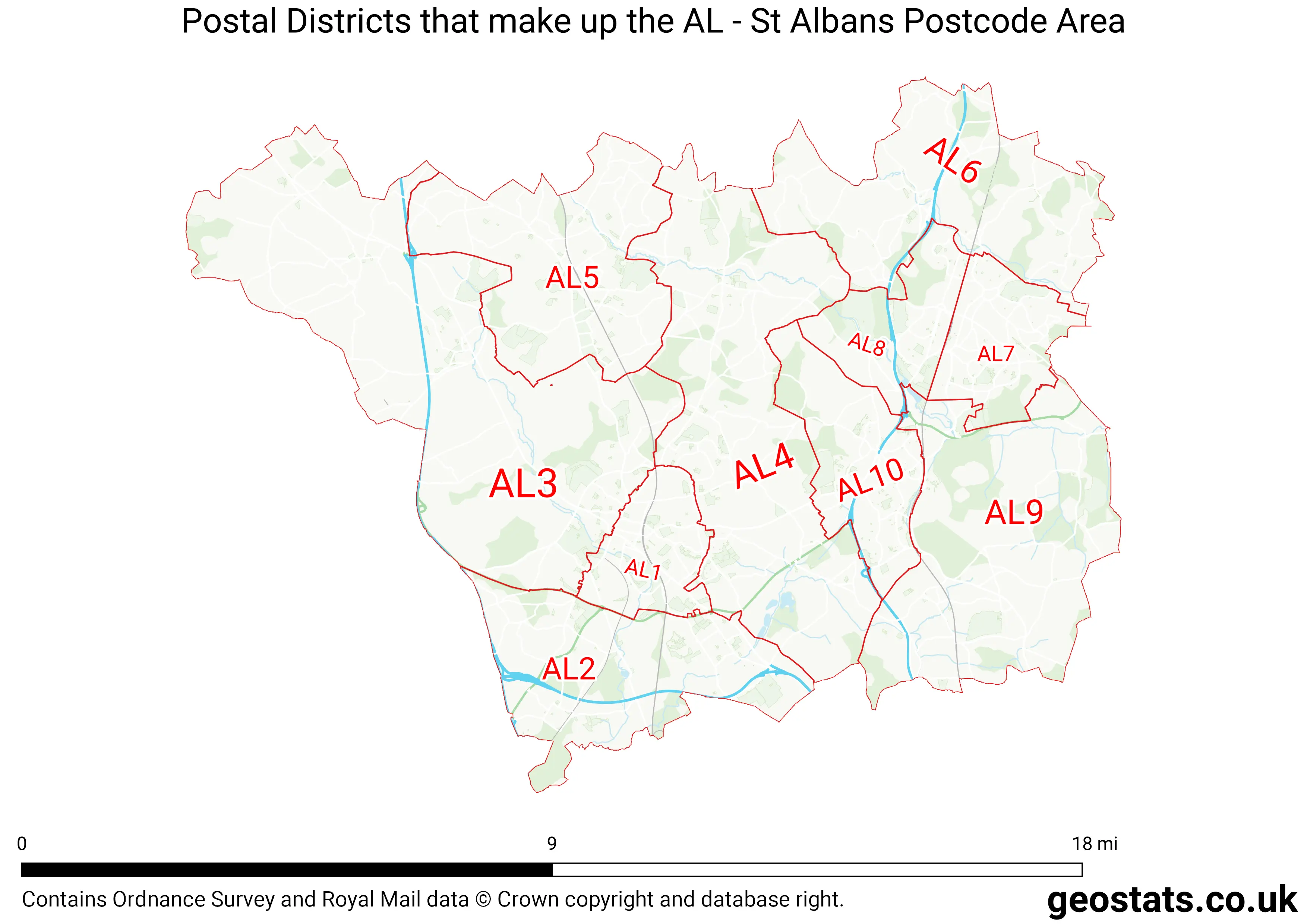 Map of the AL  area