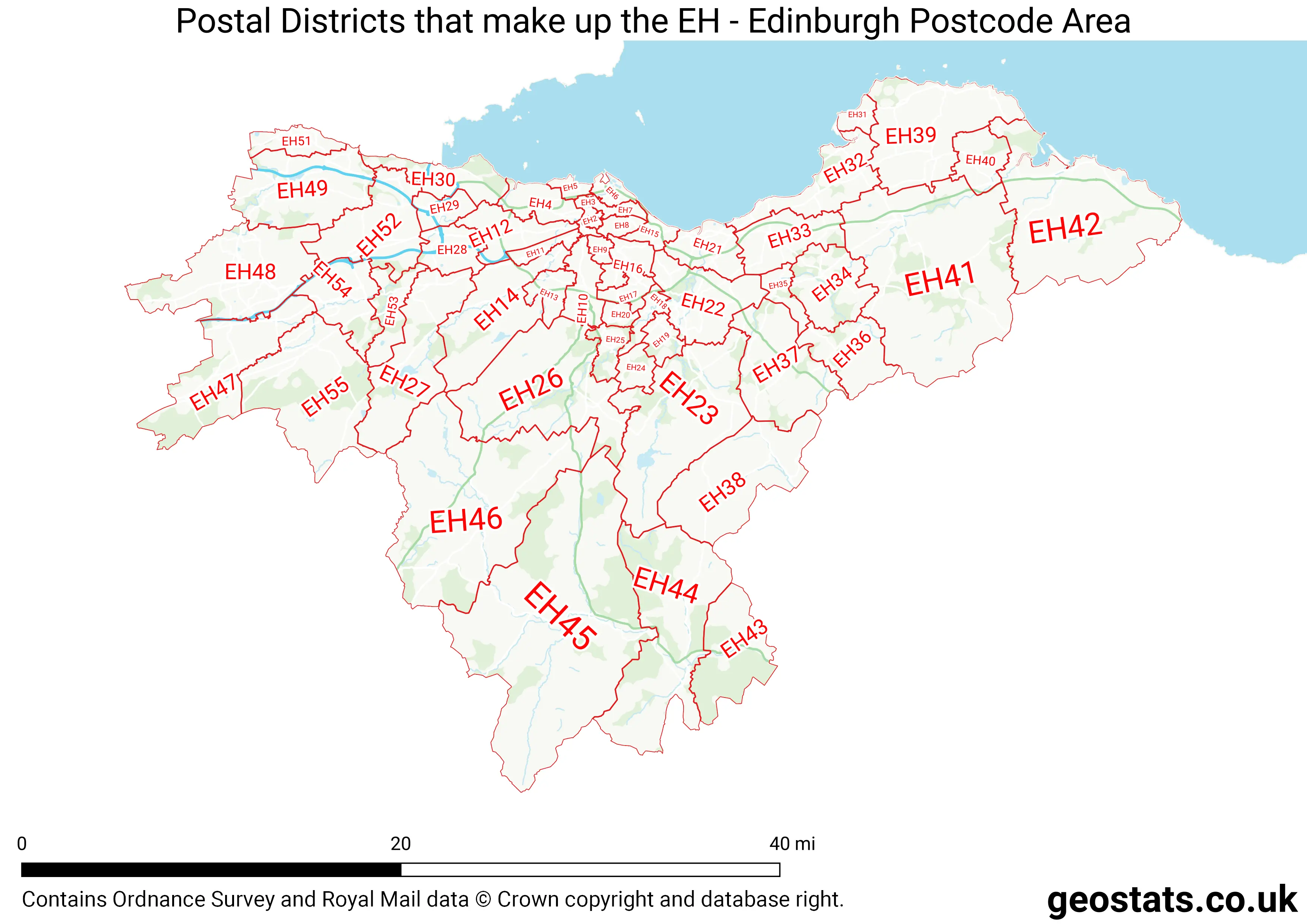 Map of the EH  area