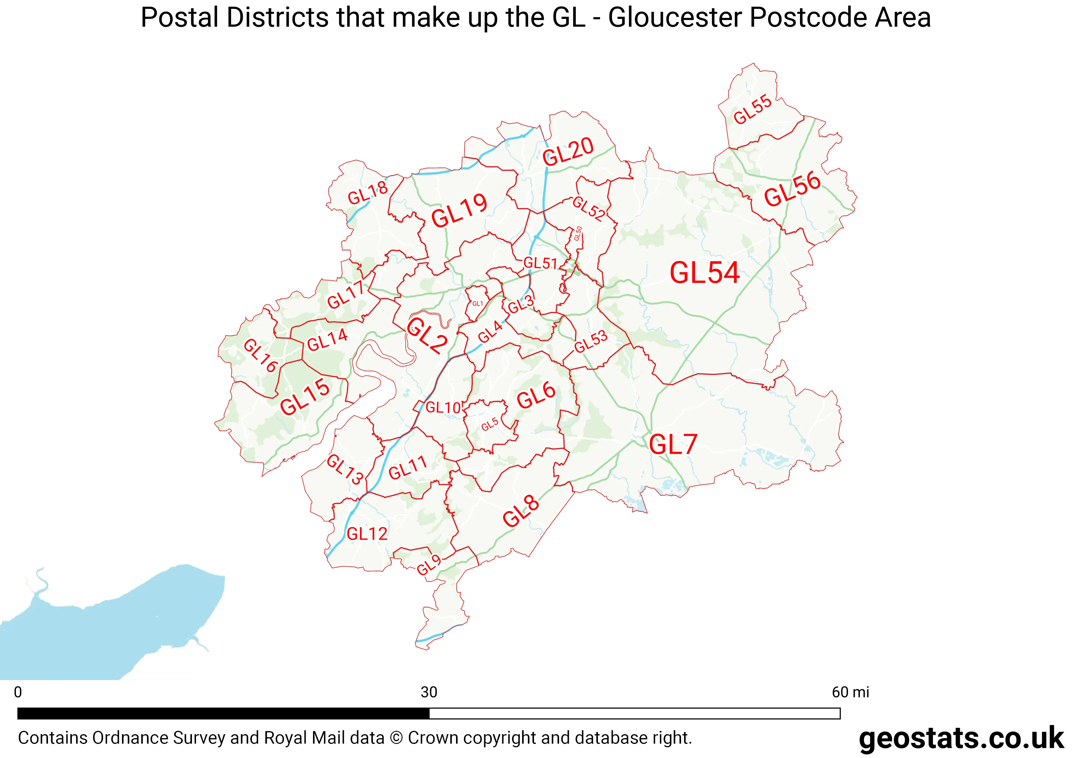 Map of the GL  area