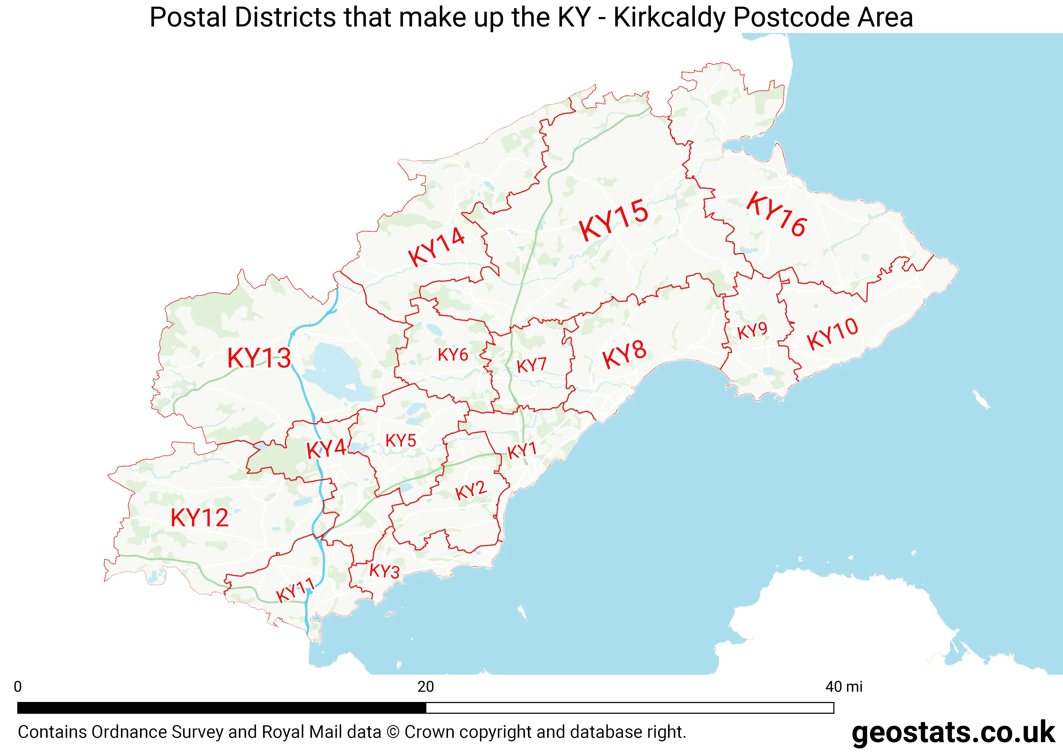 Map of the KY  area