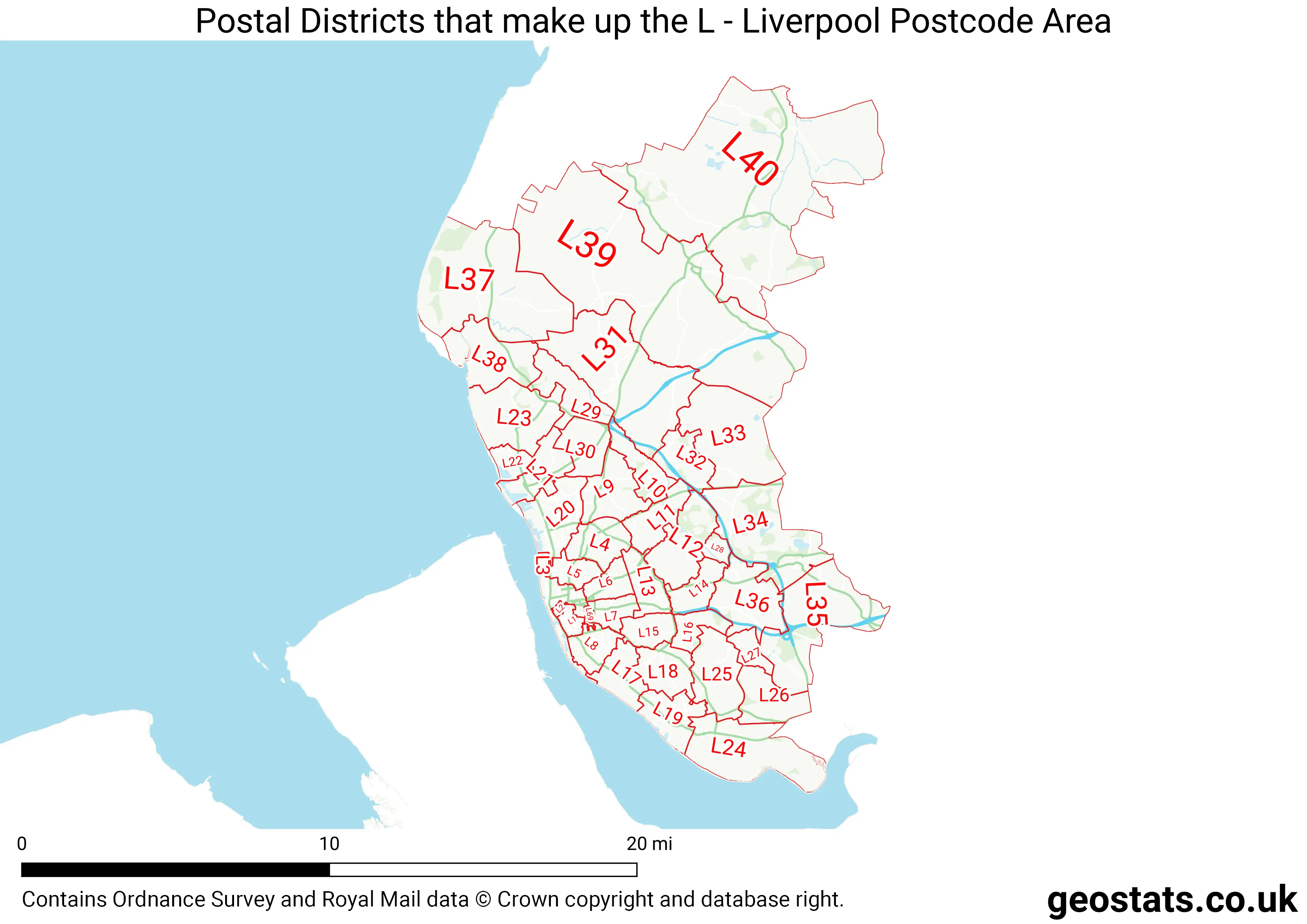 Map of the L  area
