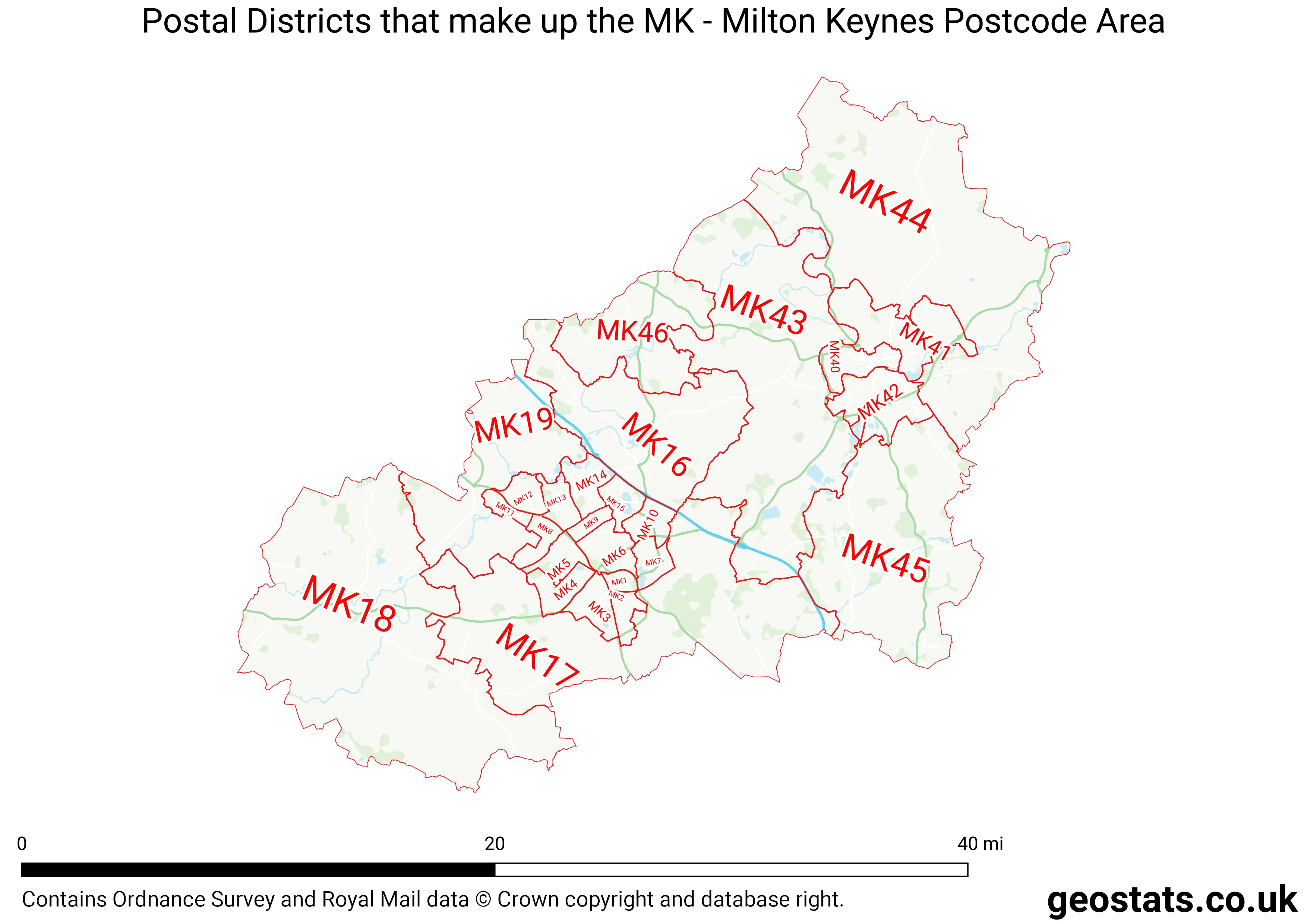 Map of the MK  area
