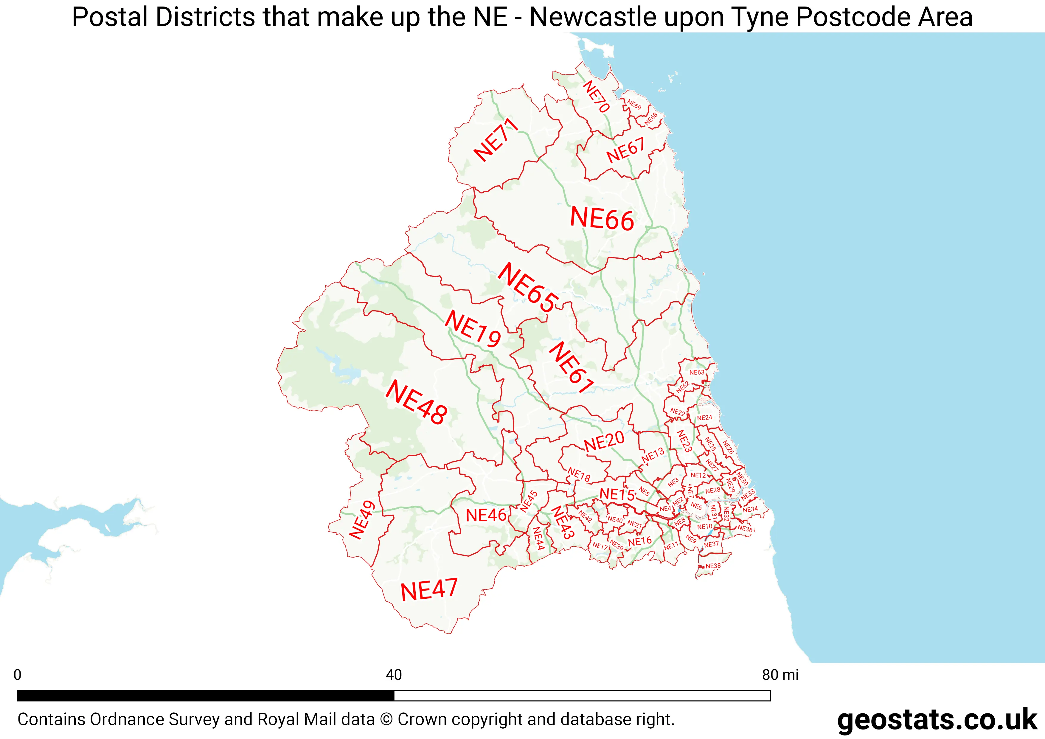 Map of the NE  area