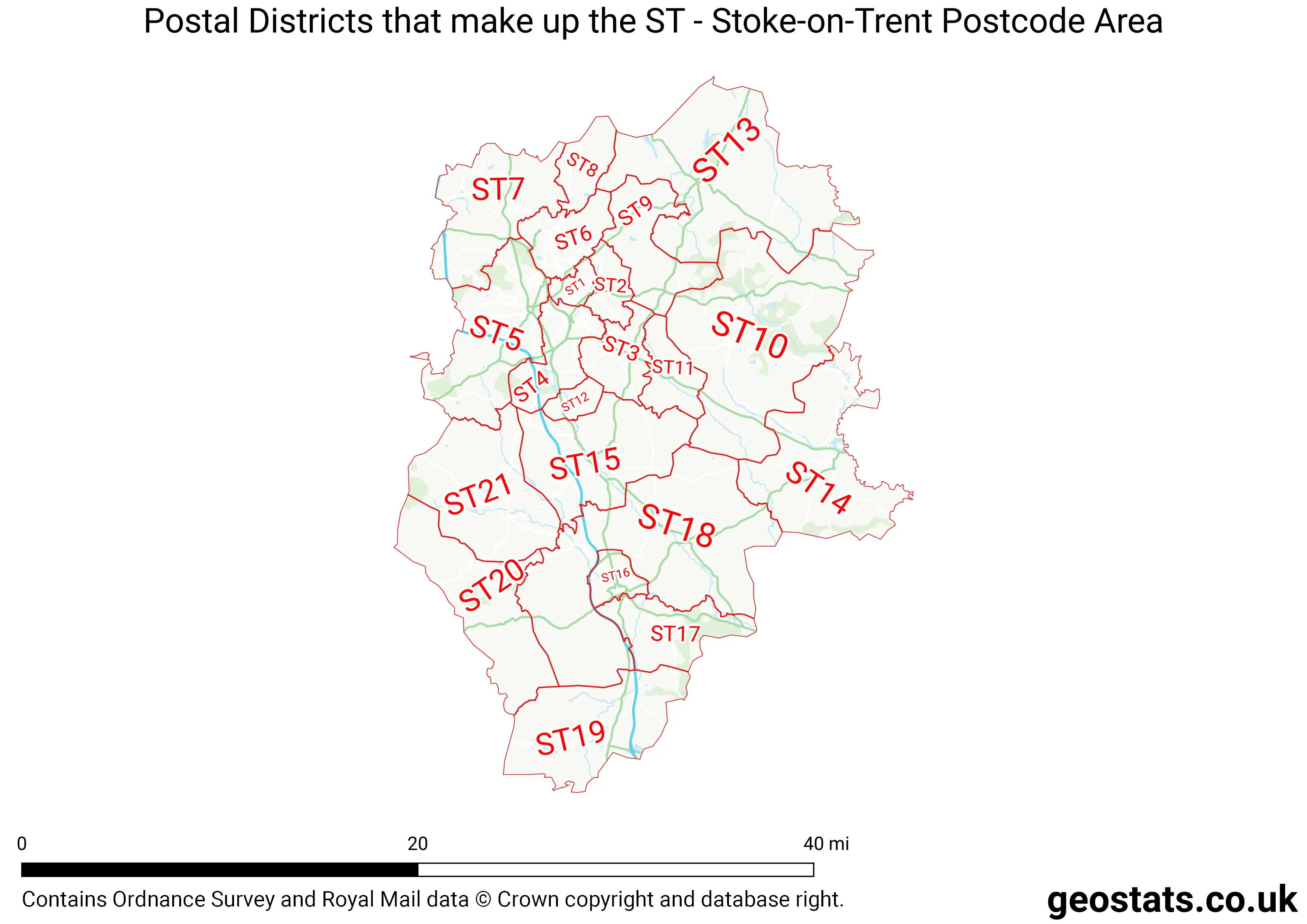 Map of the ST  area