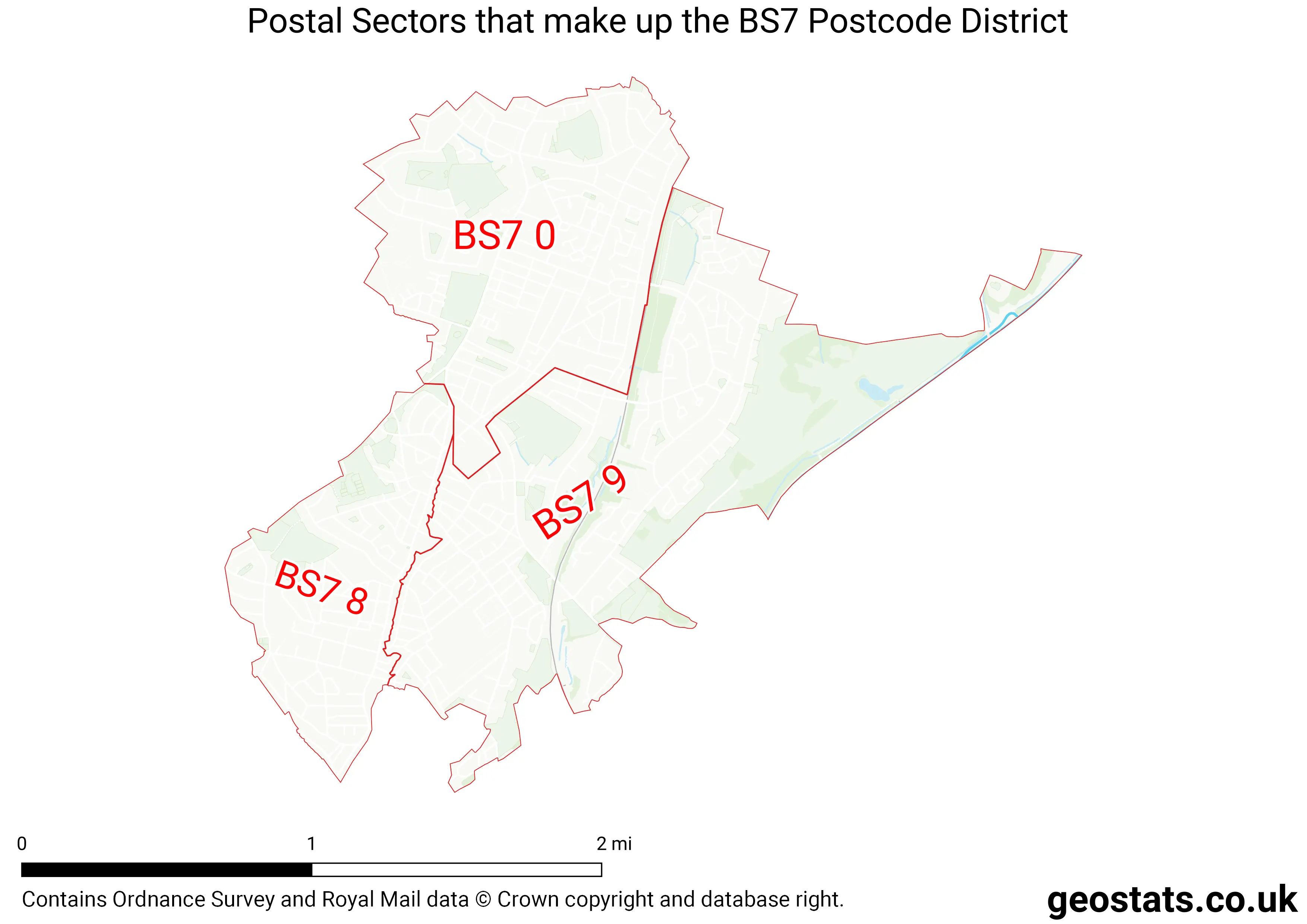 Map of the BS7  District