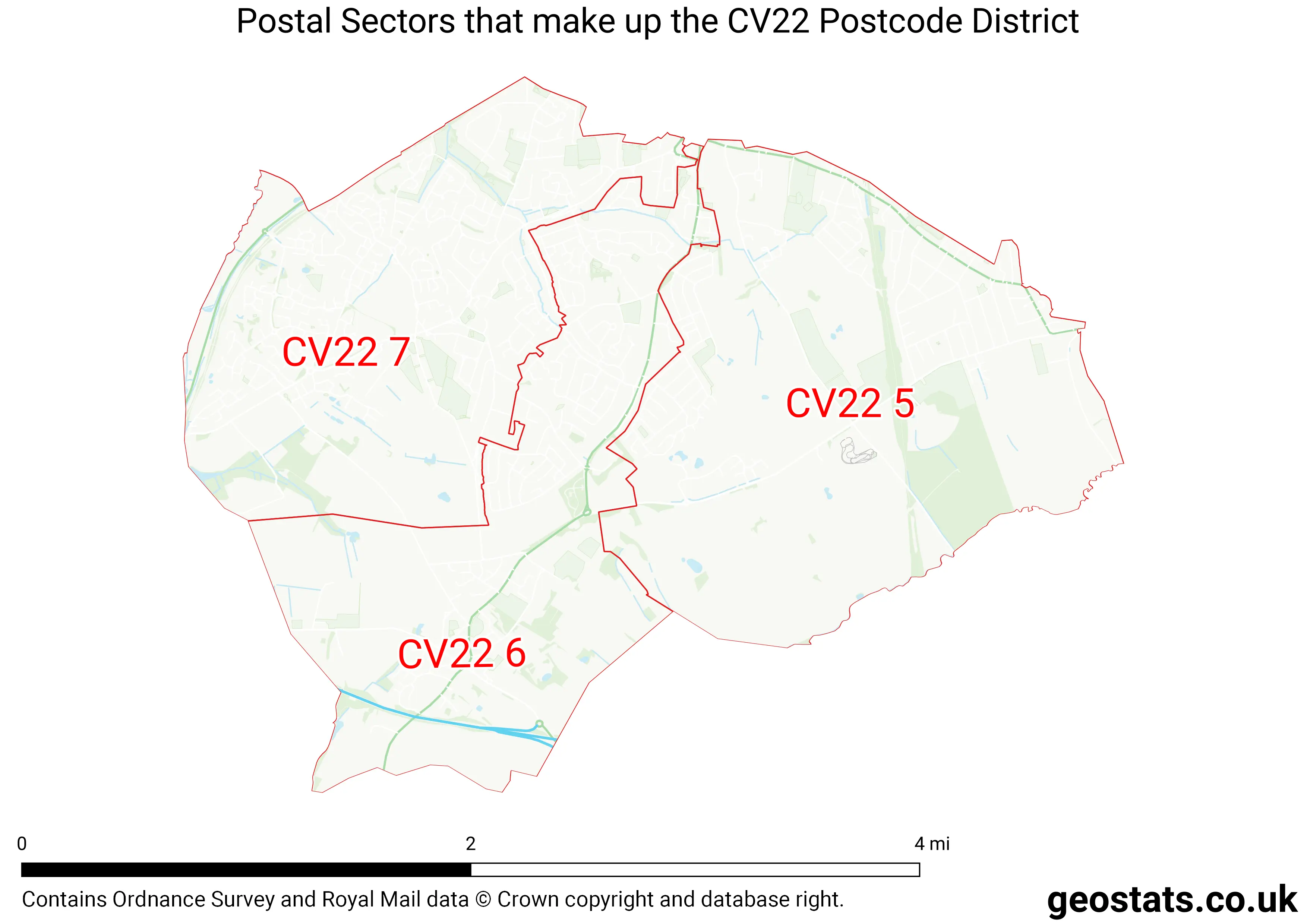 Map of the CV22  District