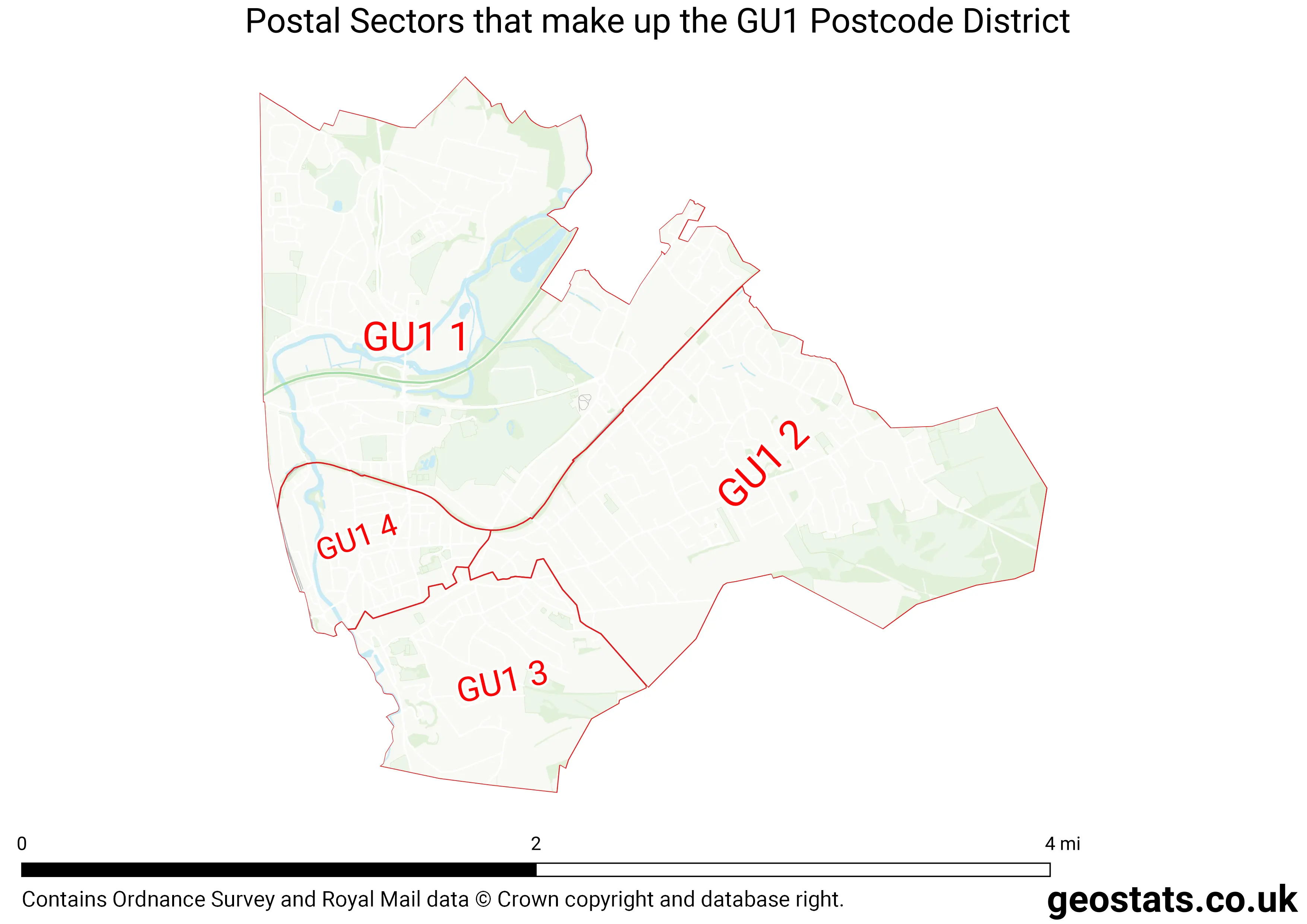 Map of the GU1  District