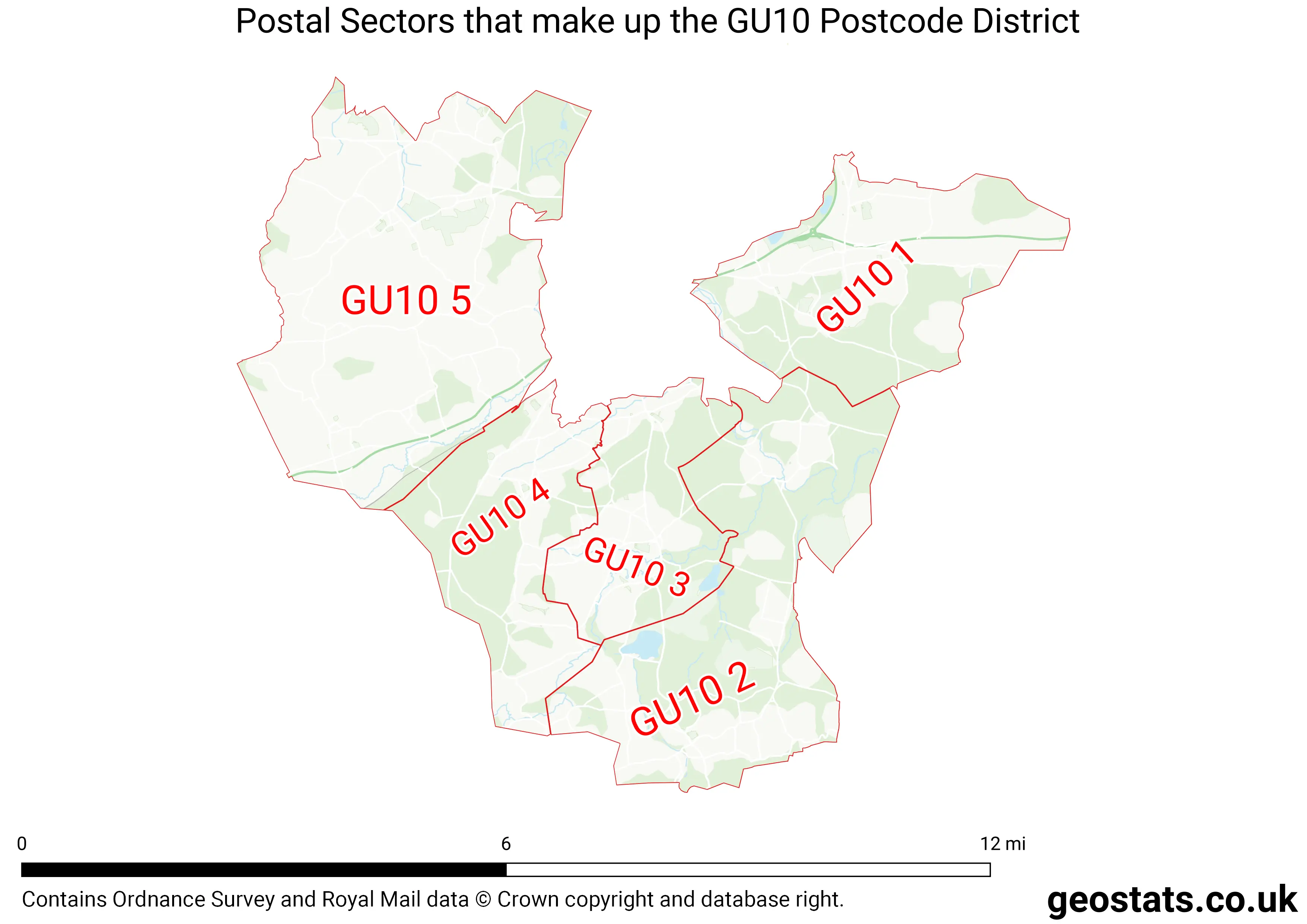 Map of the GU10  District