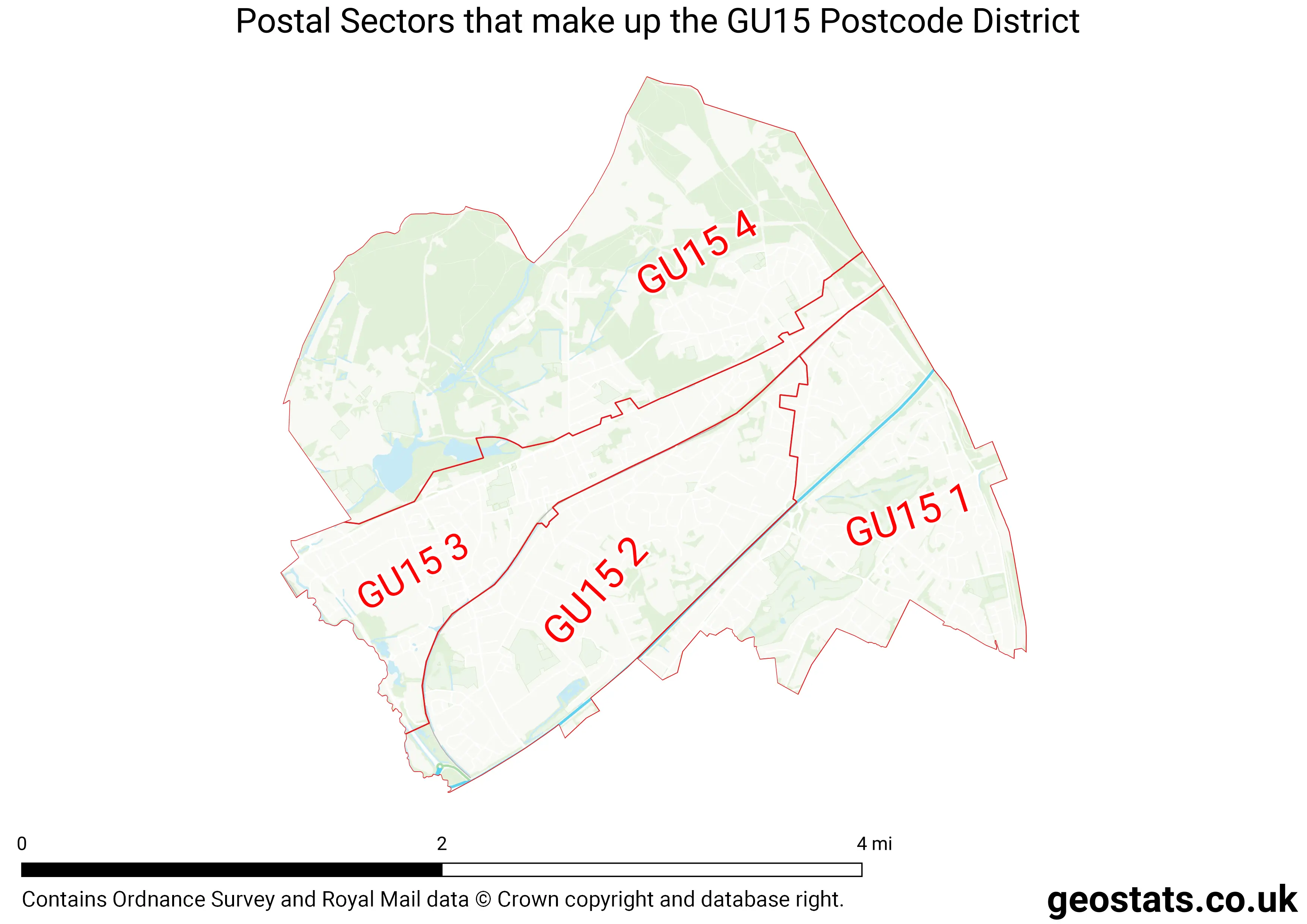 Map of the GU15  District