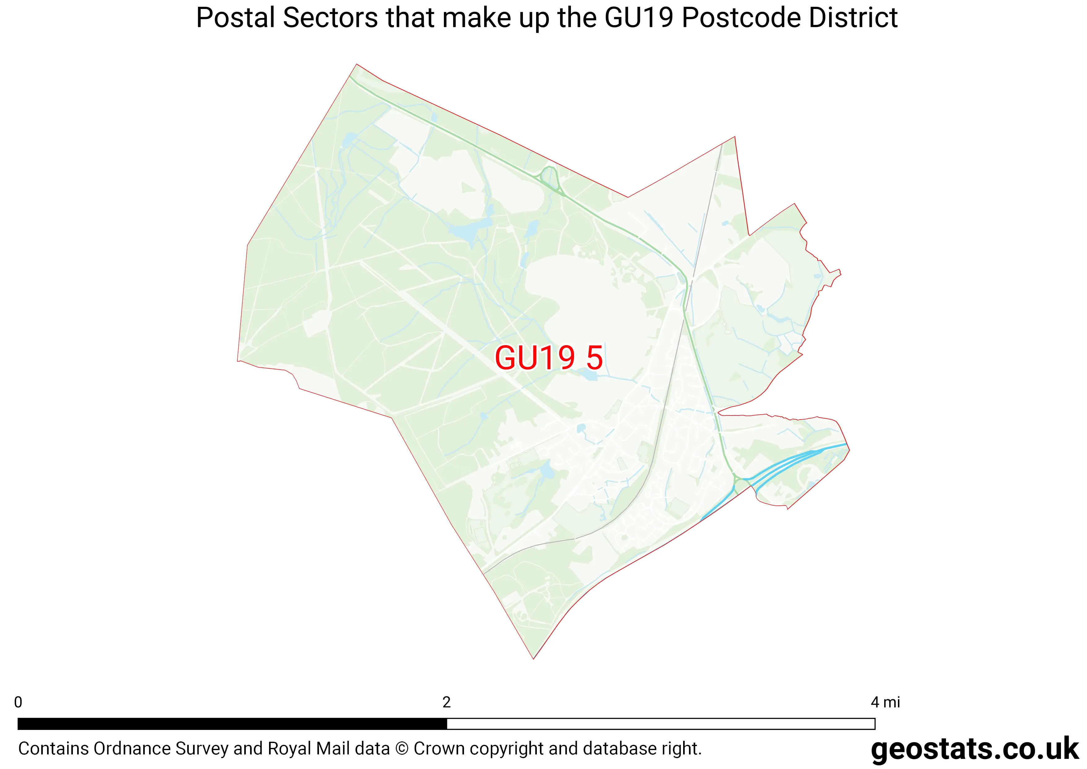 Map of the GU19  District