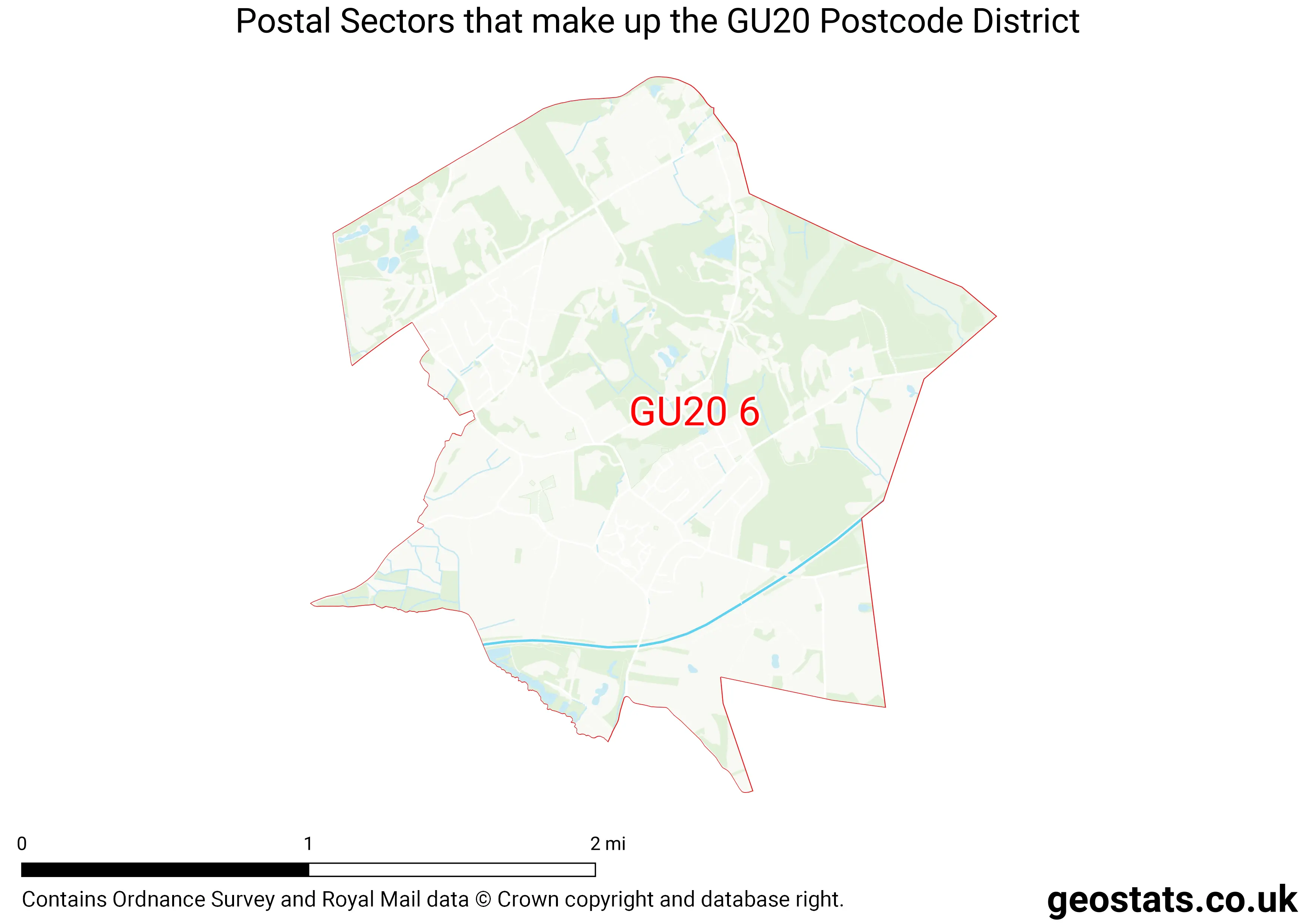 Map of the GU20  District