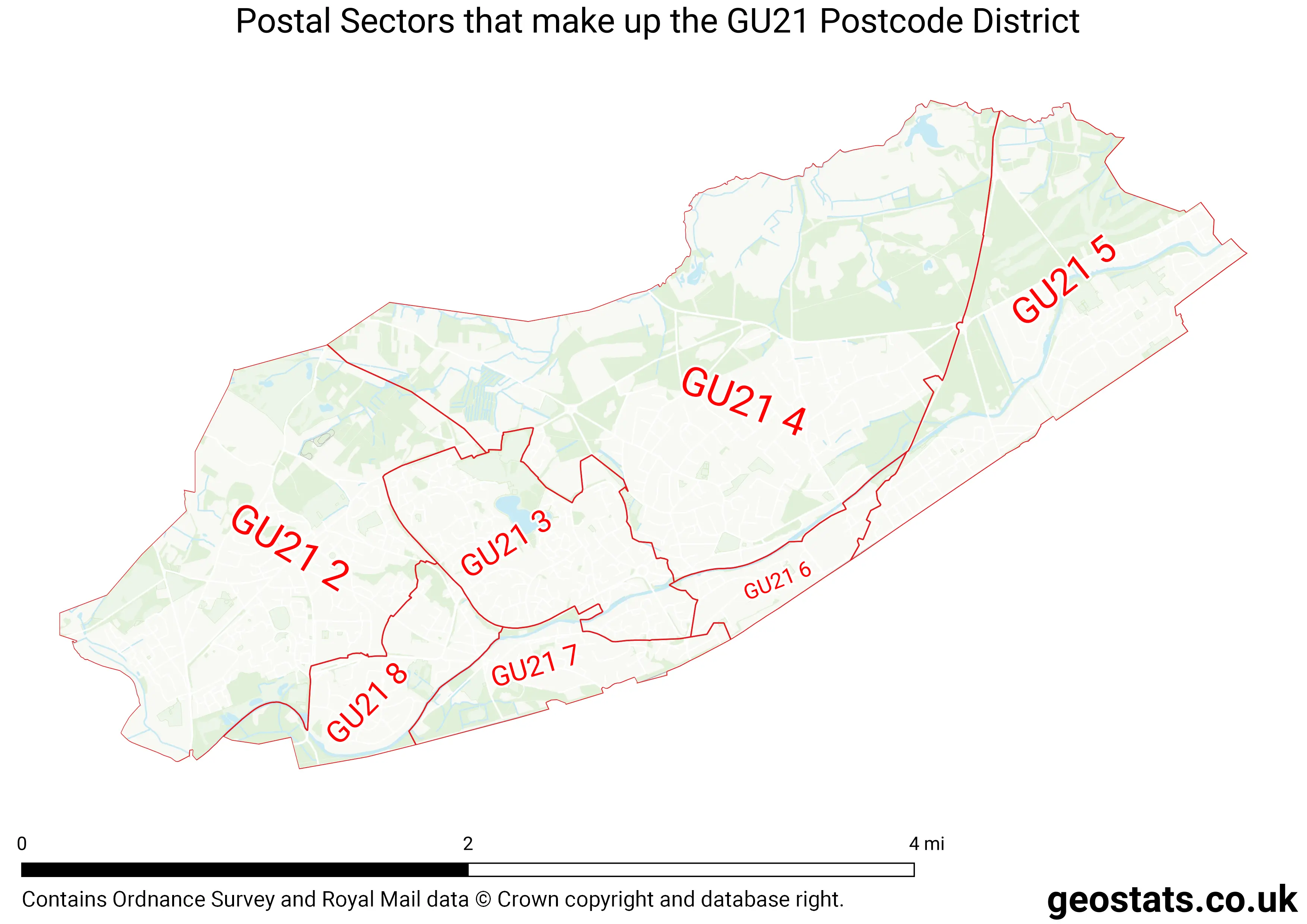 Map of the GU21  District