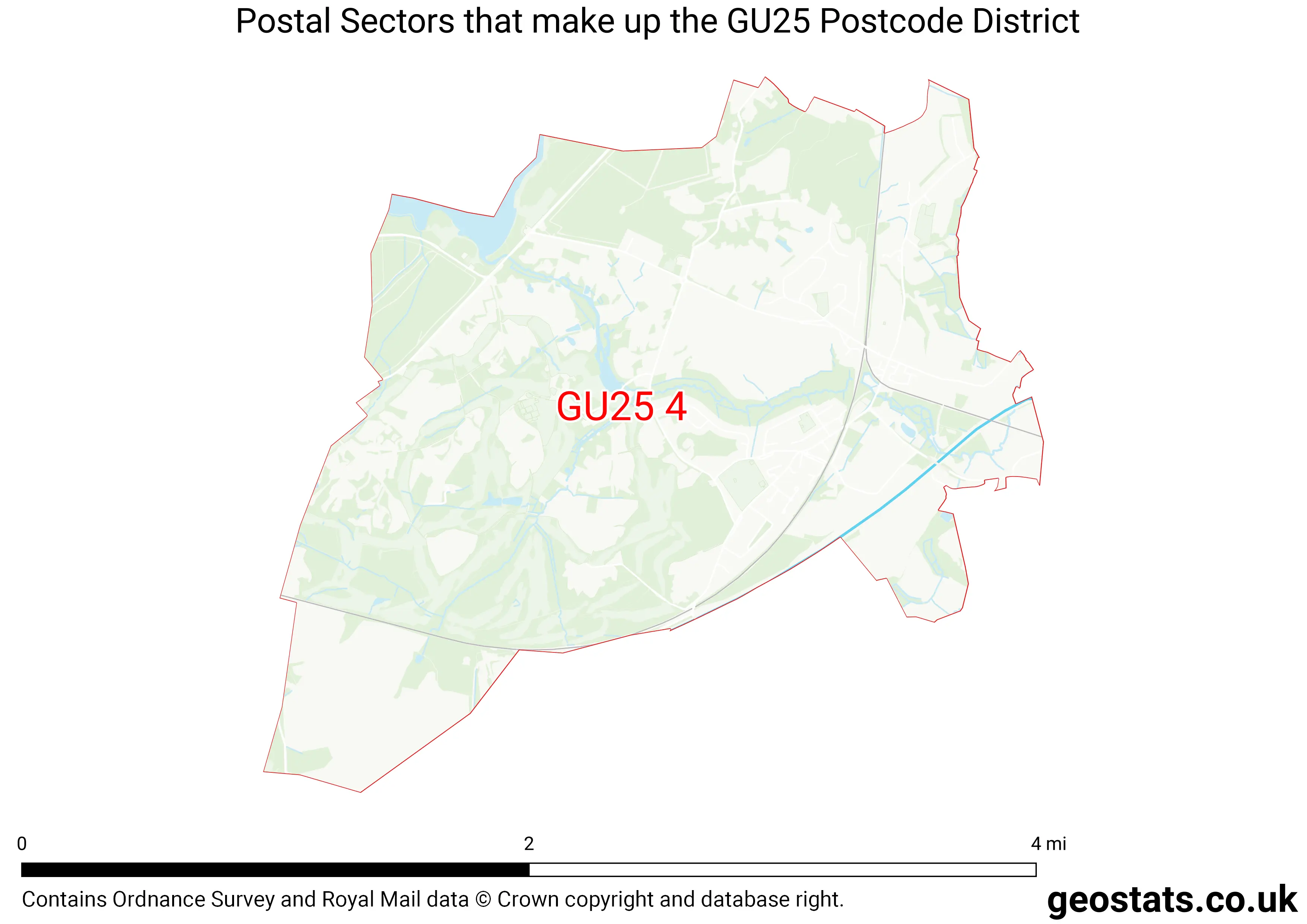 Map of the GU25  District