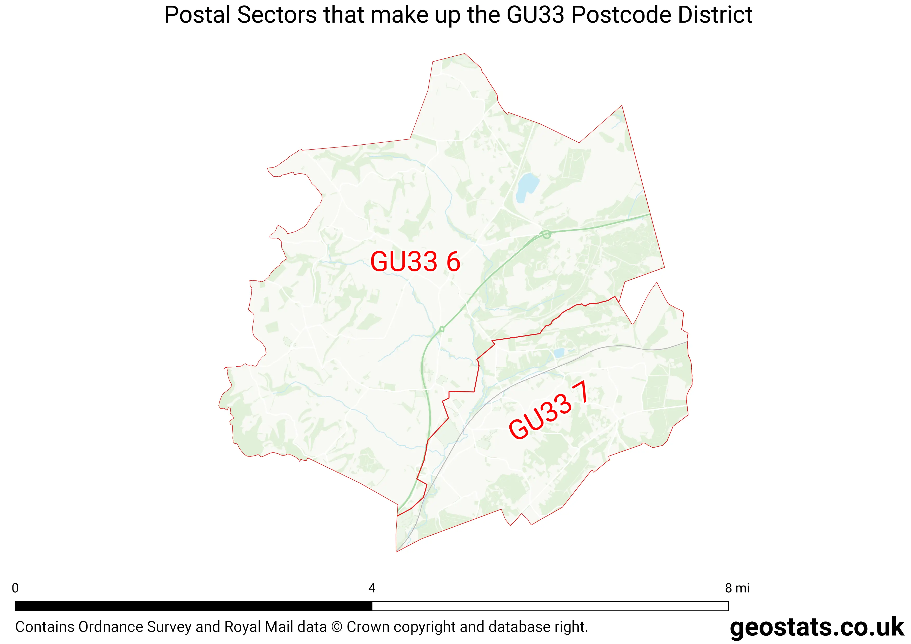 Map of the GU33  District