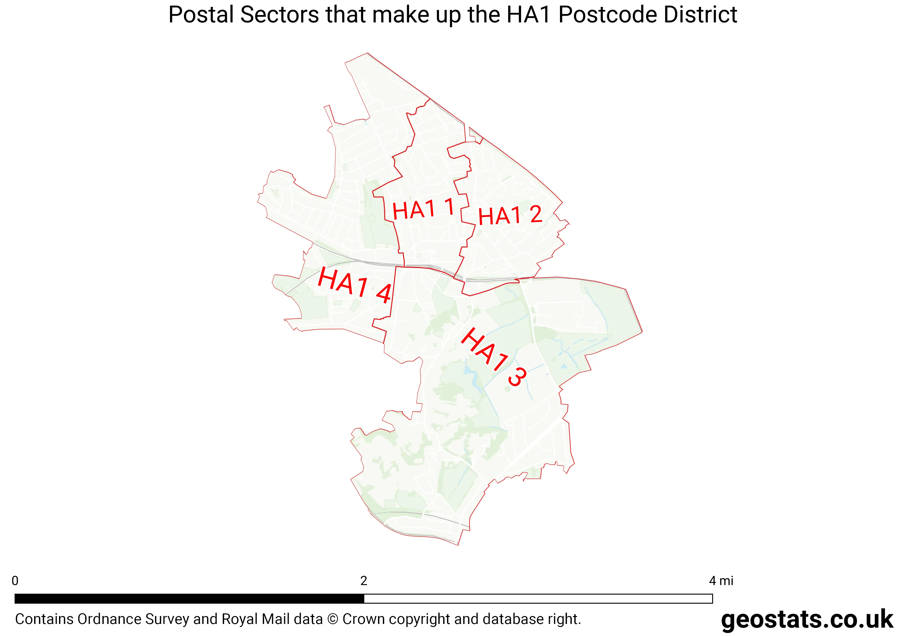 Map of the HA1  District