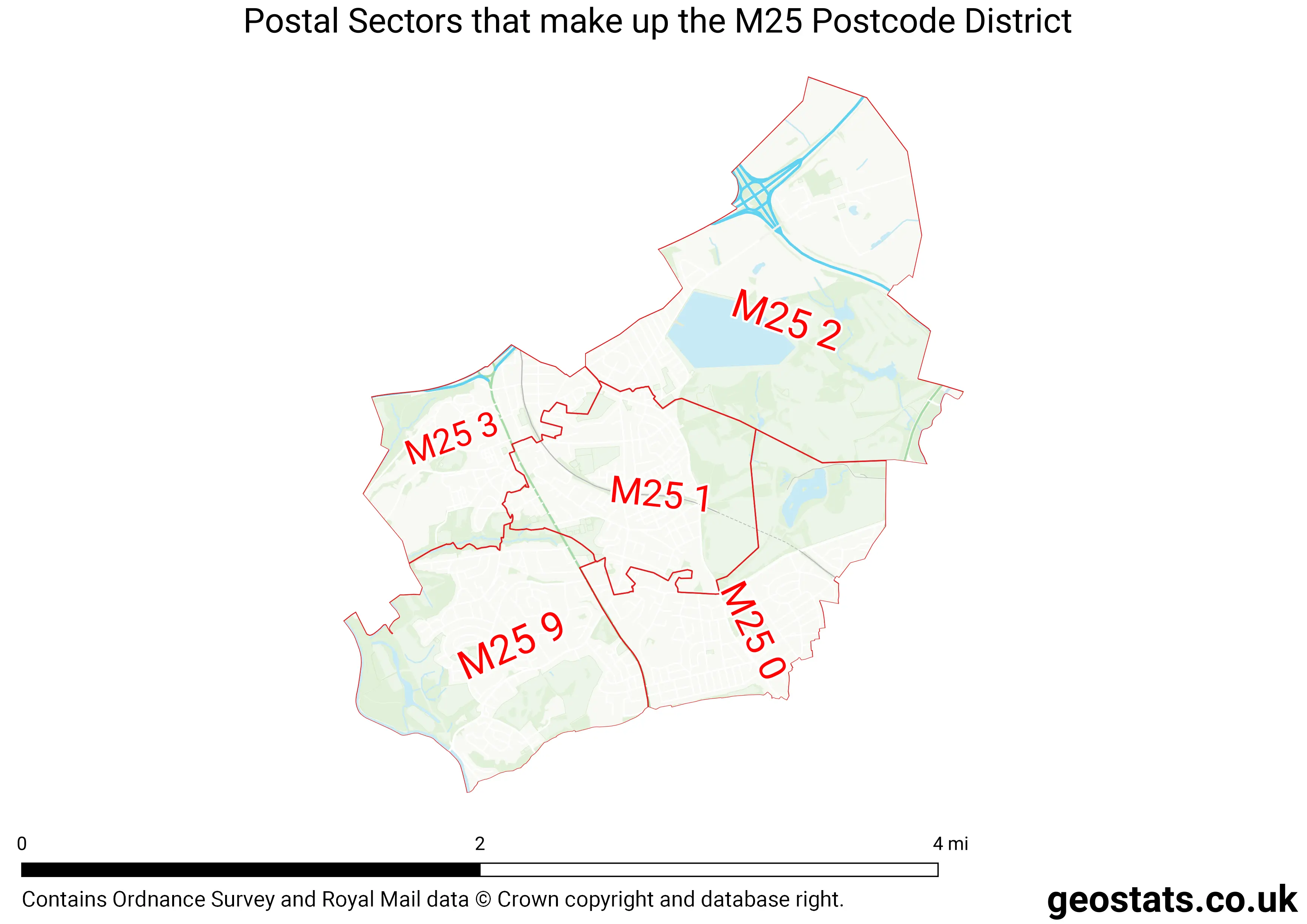 Map of the M25  District