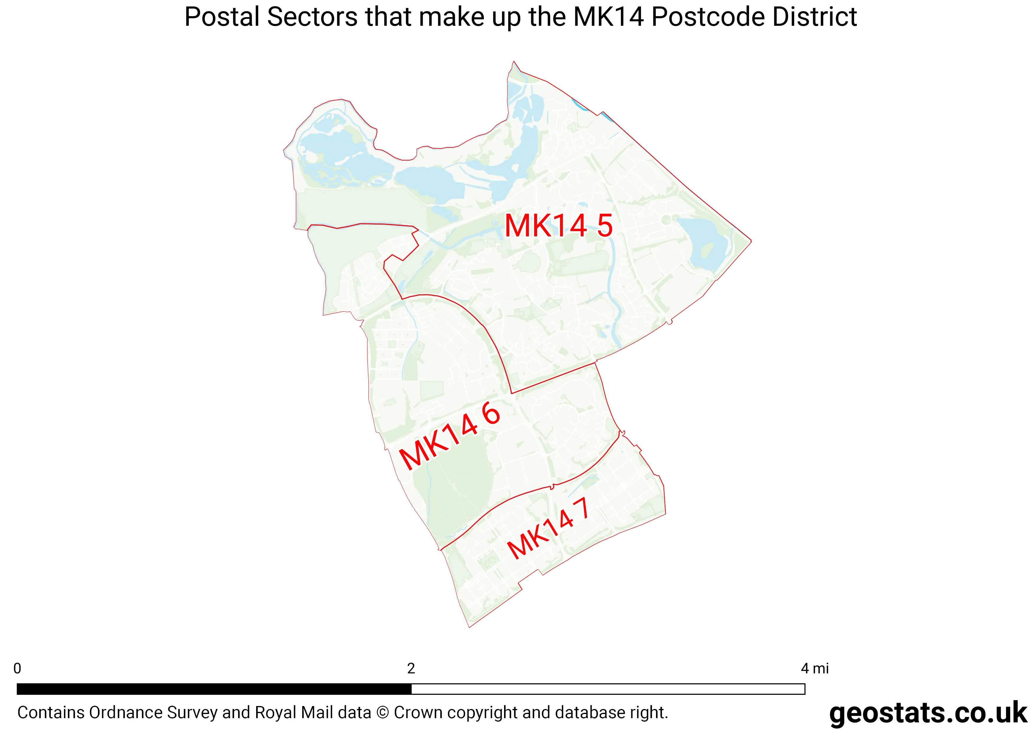 Map of the MK14  District