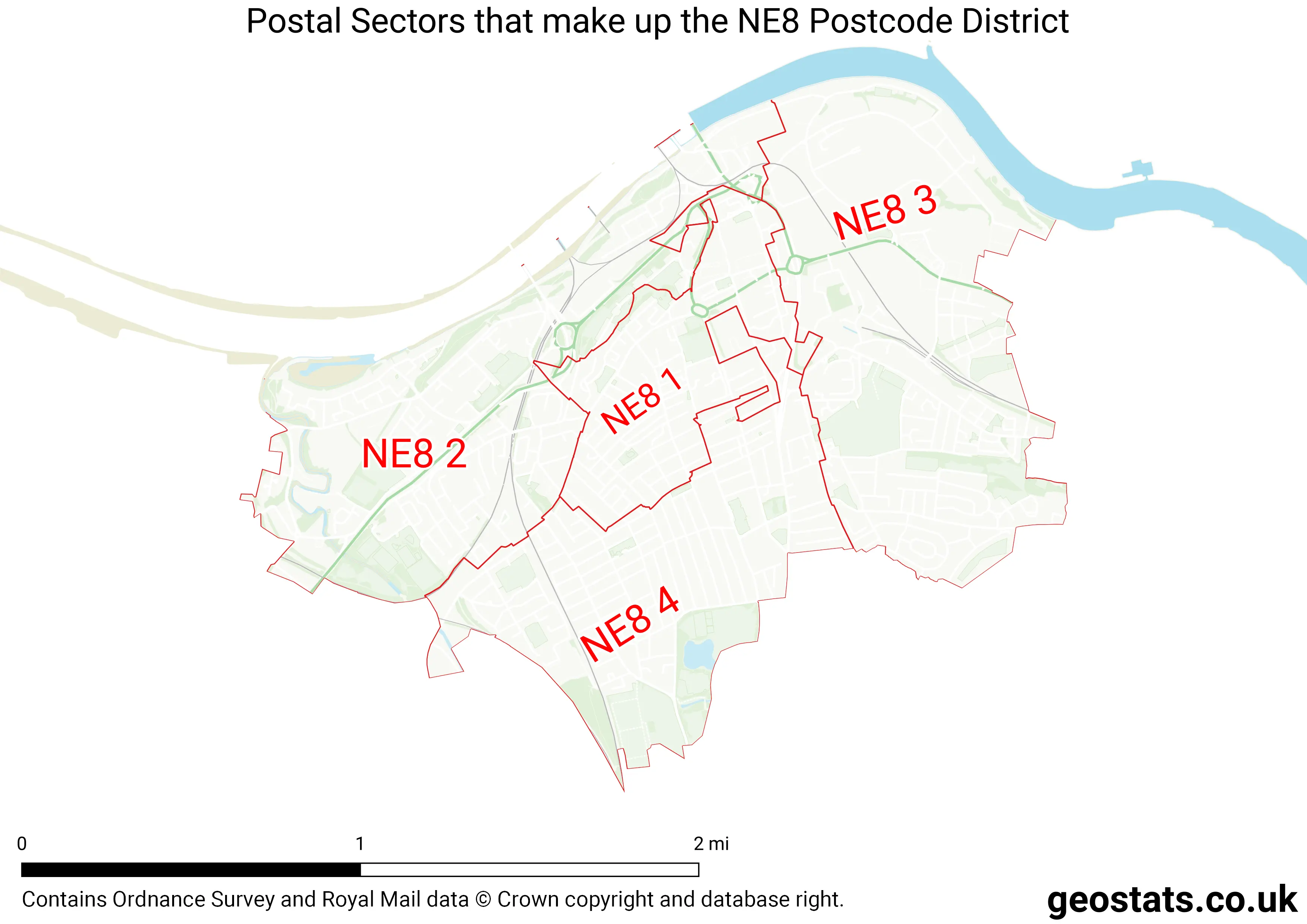 Map of the NE8  District