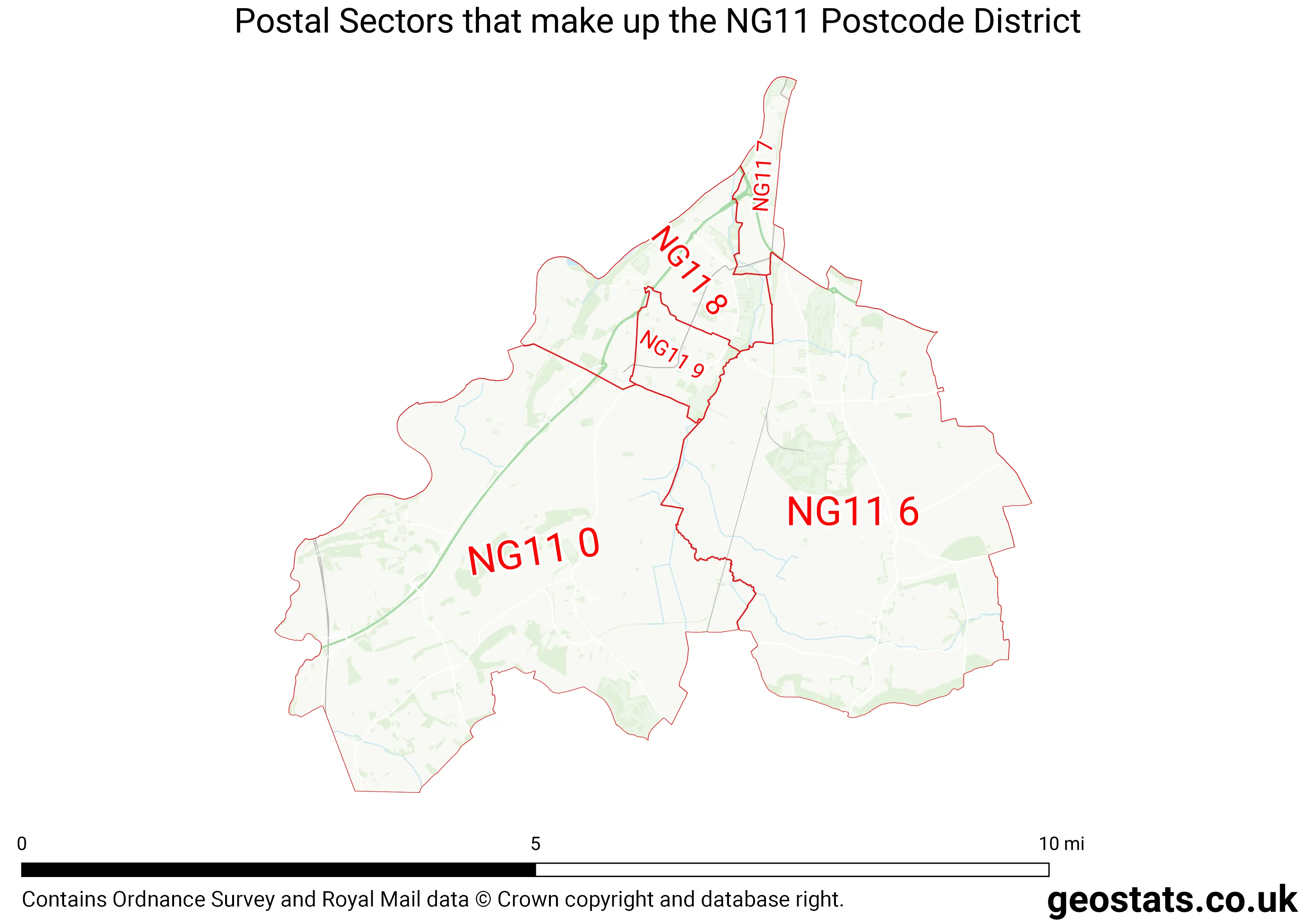 Map of the NG11  District