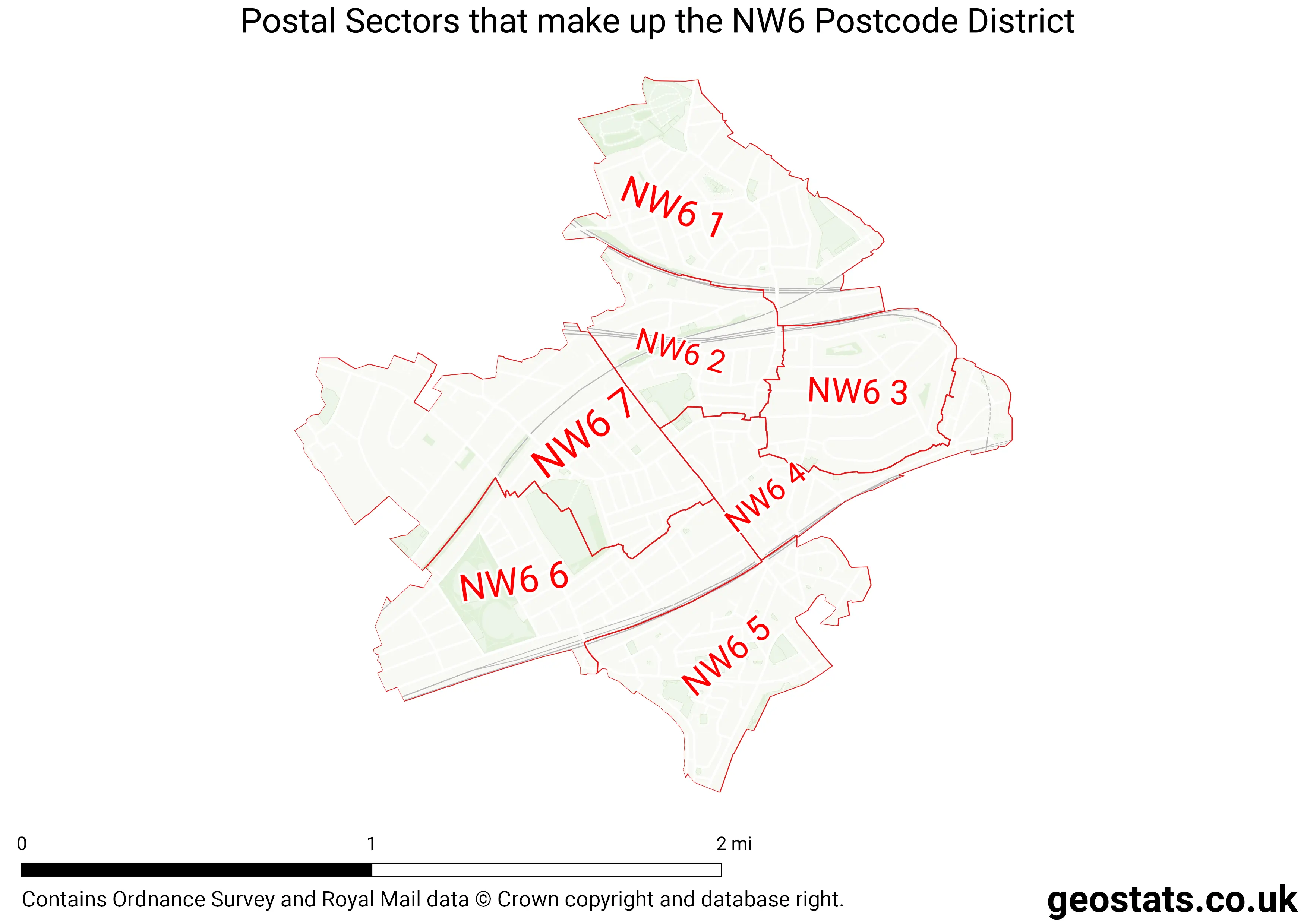 Map of the NW6  District