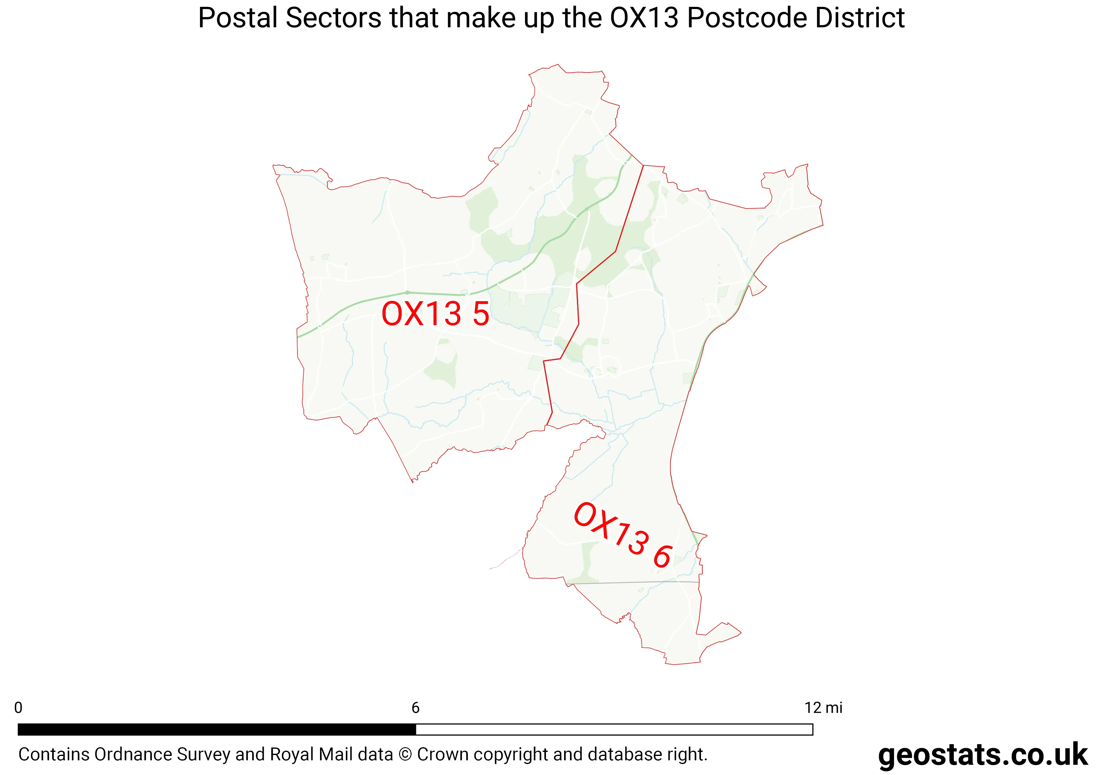 Map of the OX13  District