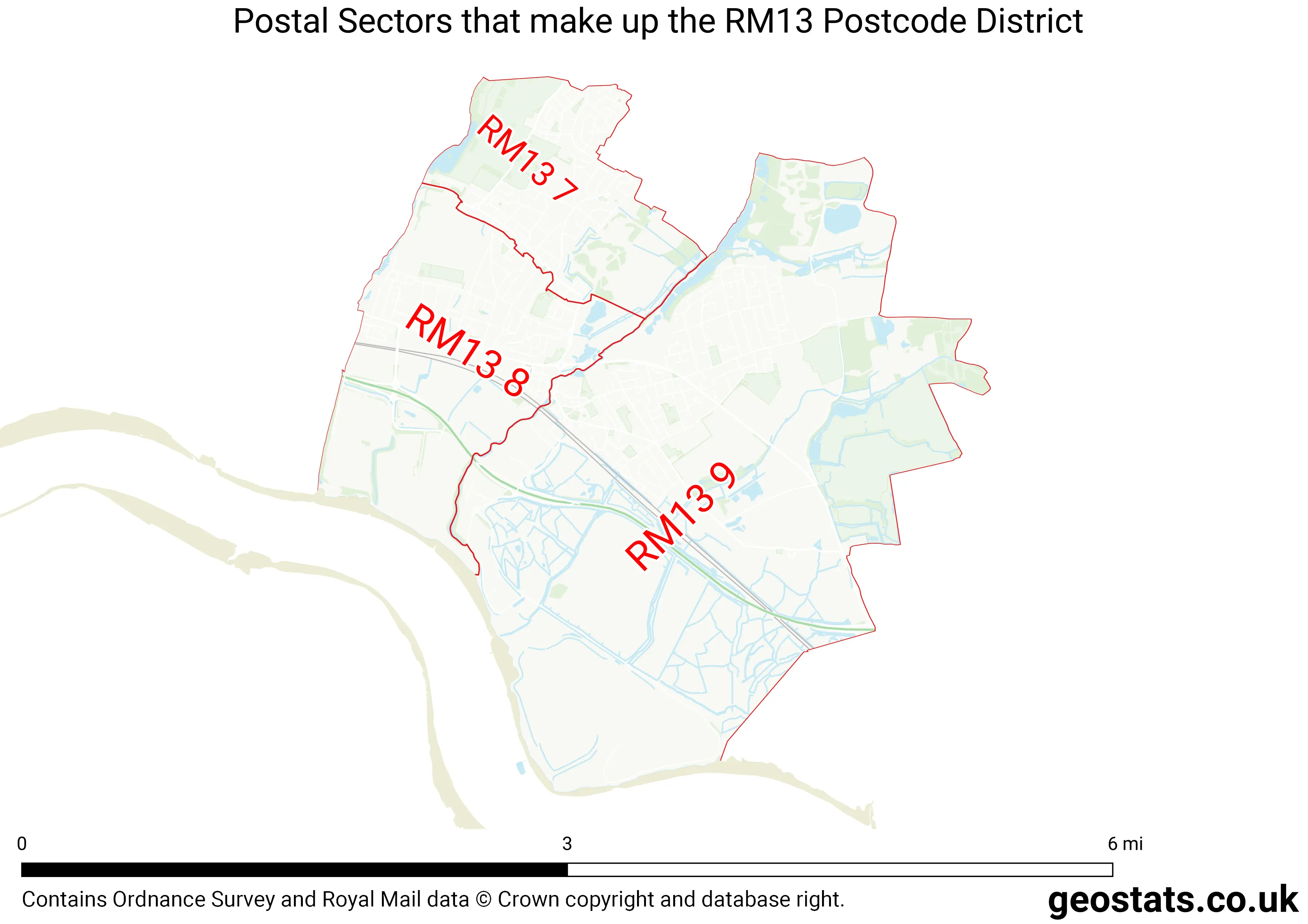 Map of the RM13  District