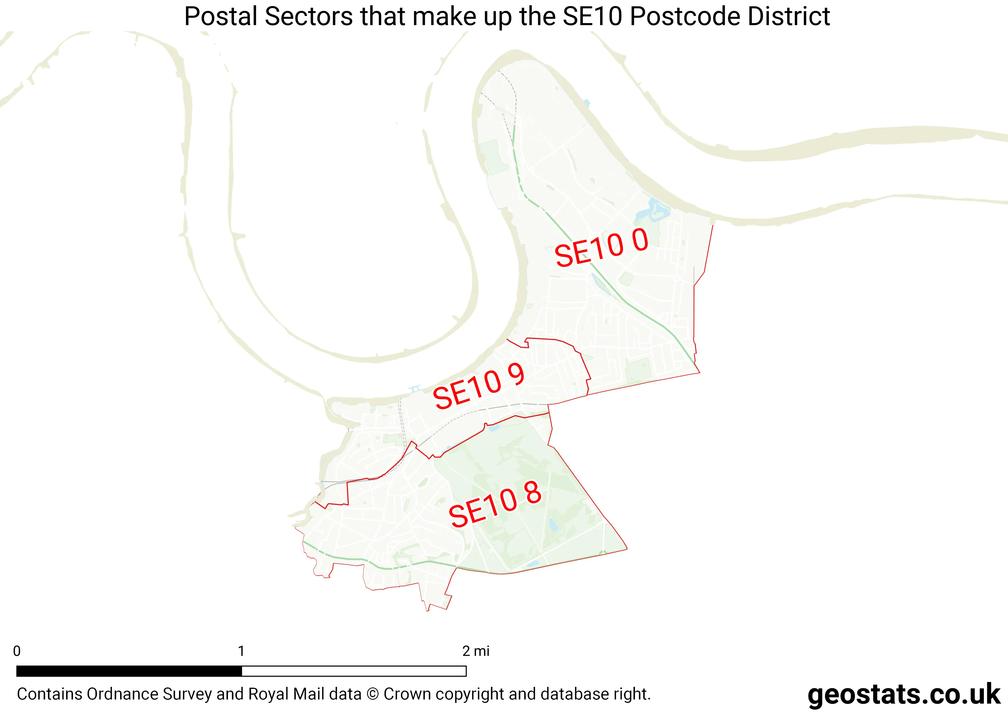 Map of the SE10  District