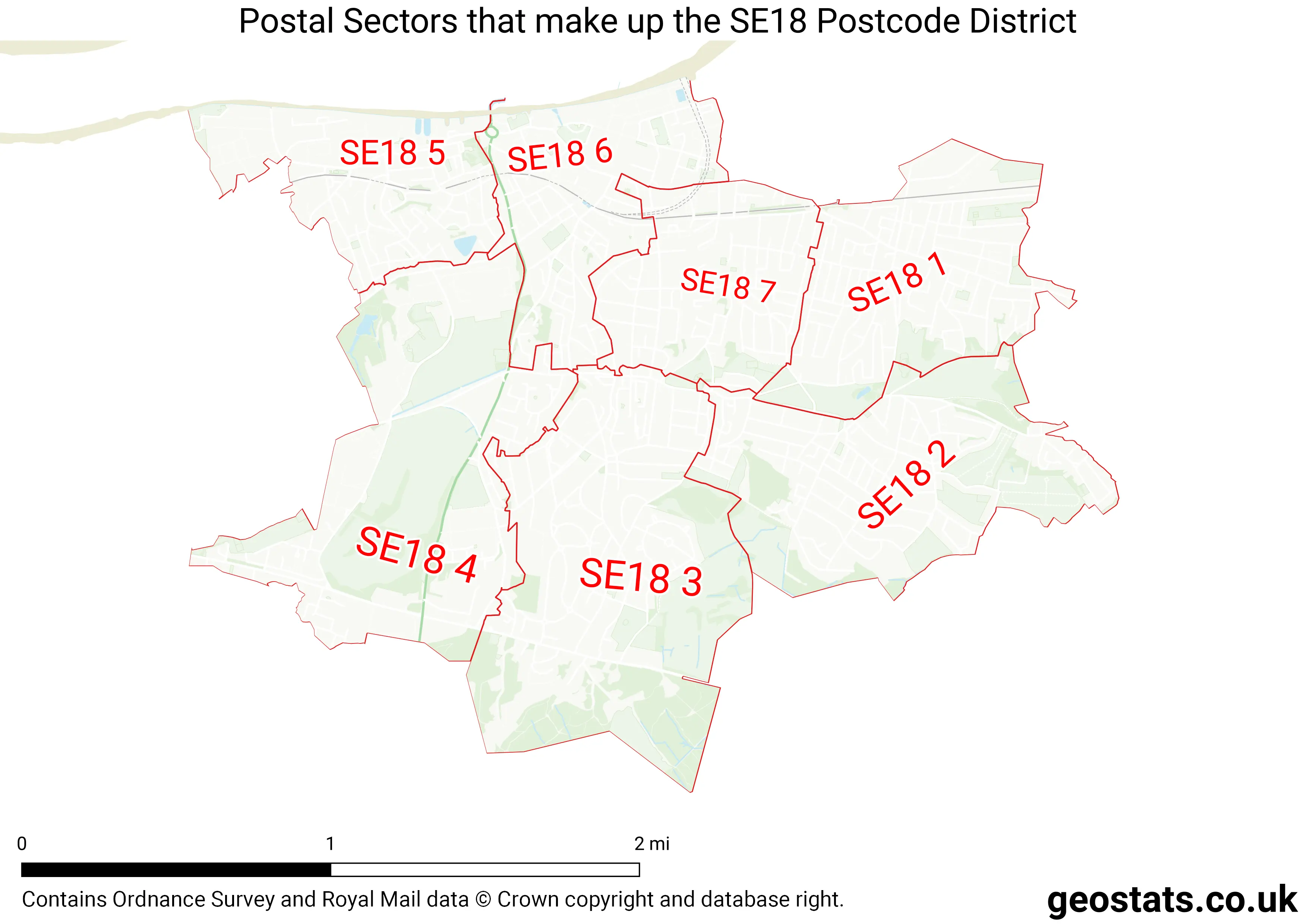 Map of the SE18  District