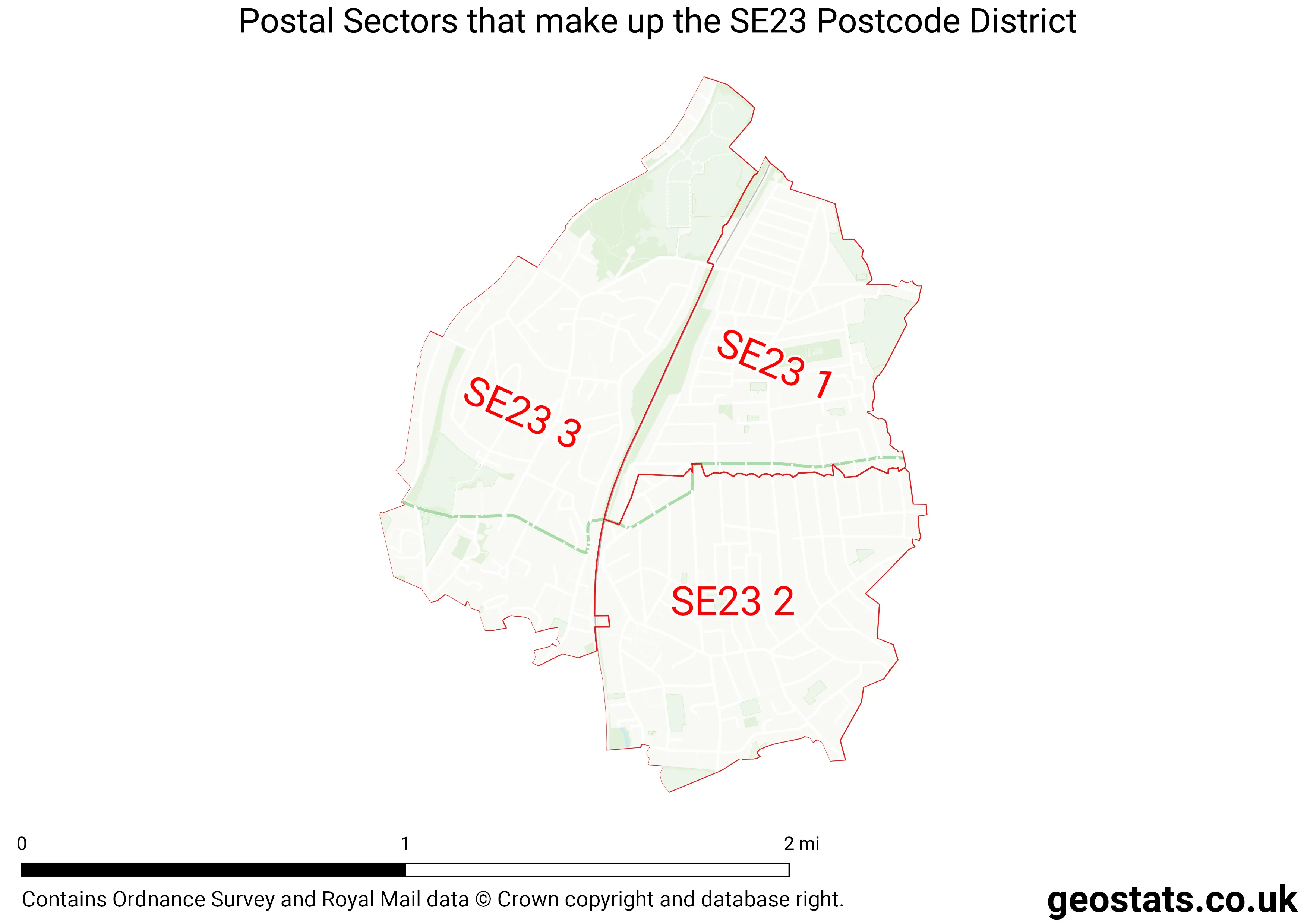 Map of the SE23  District