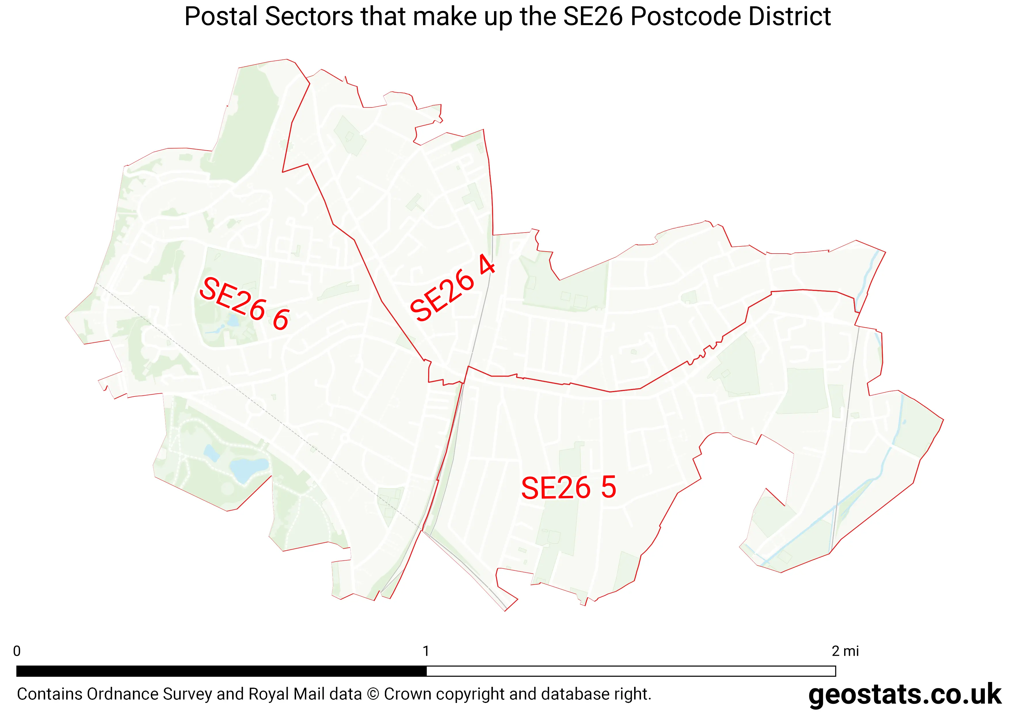 Map of the SE26  District