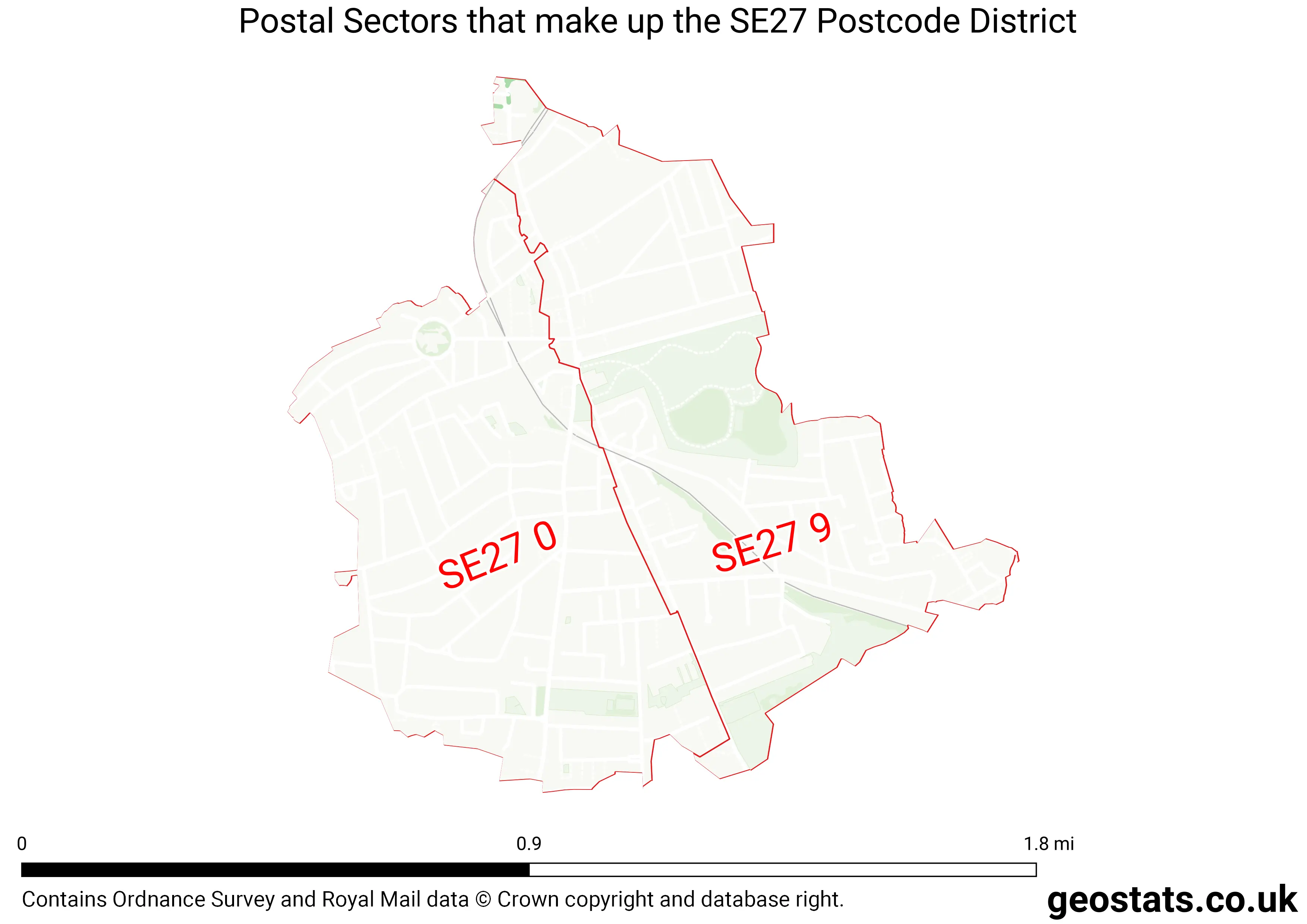 Map of the SE27  District