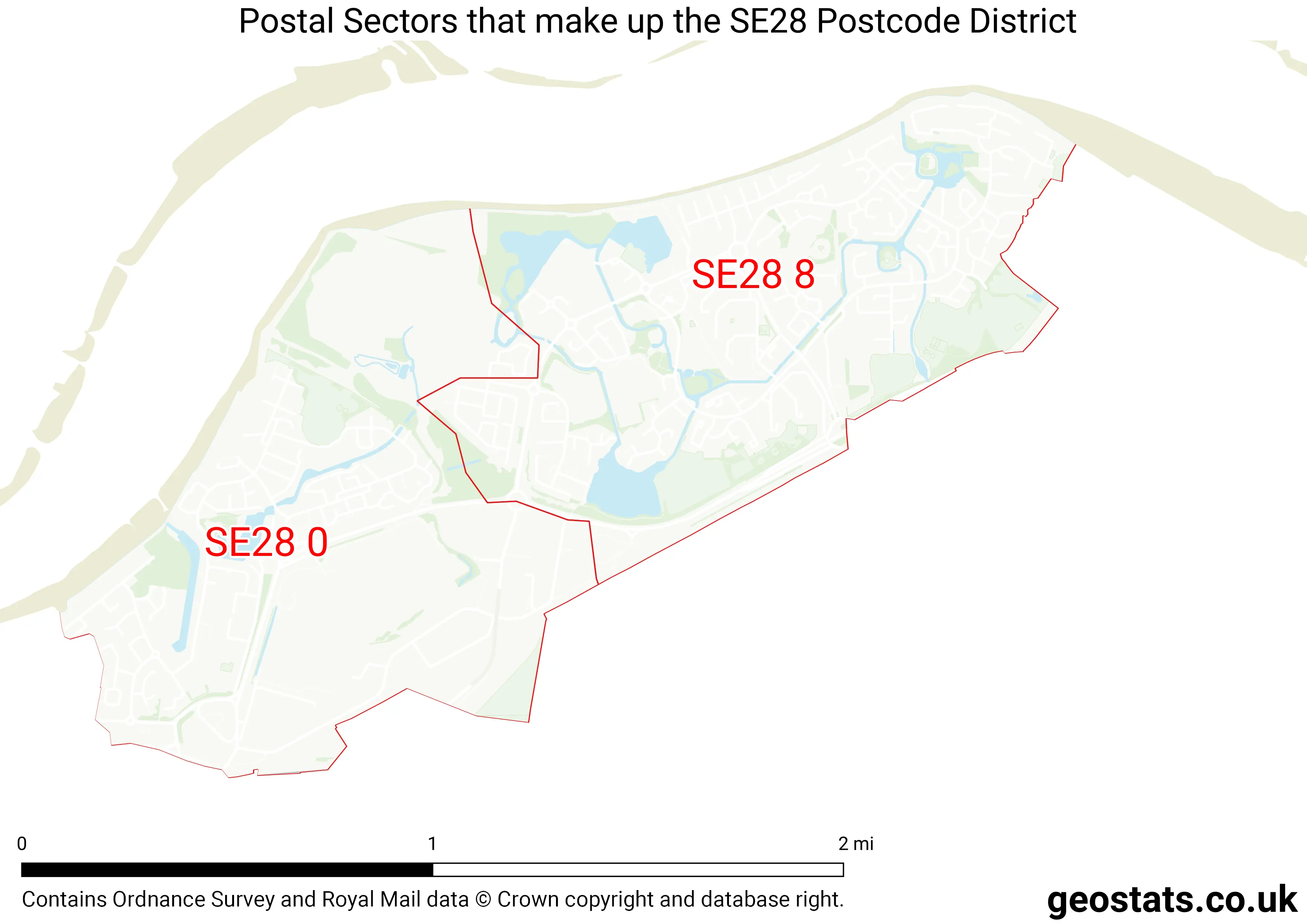 Map of the SE28  District