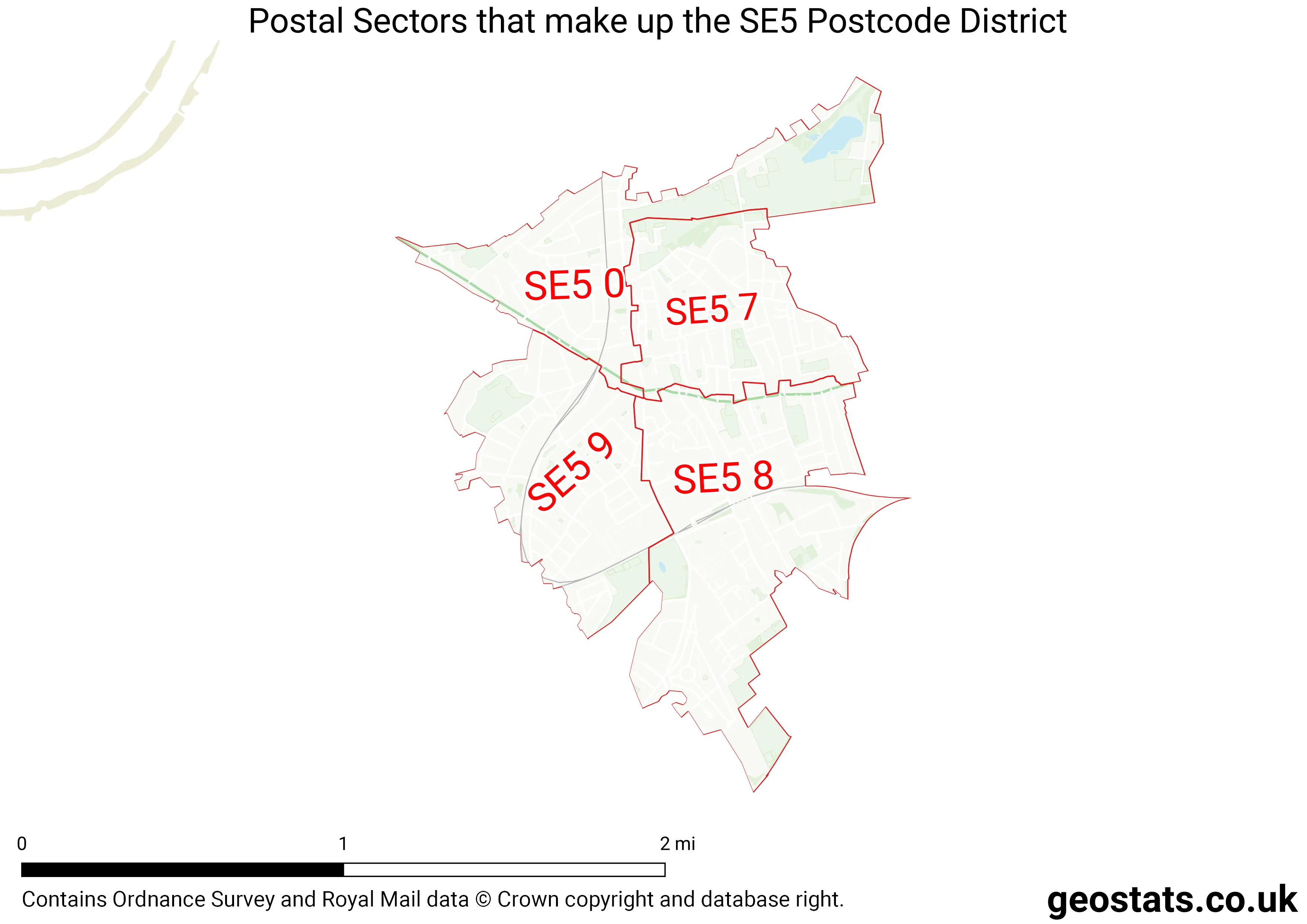 Map of the SE5  District