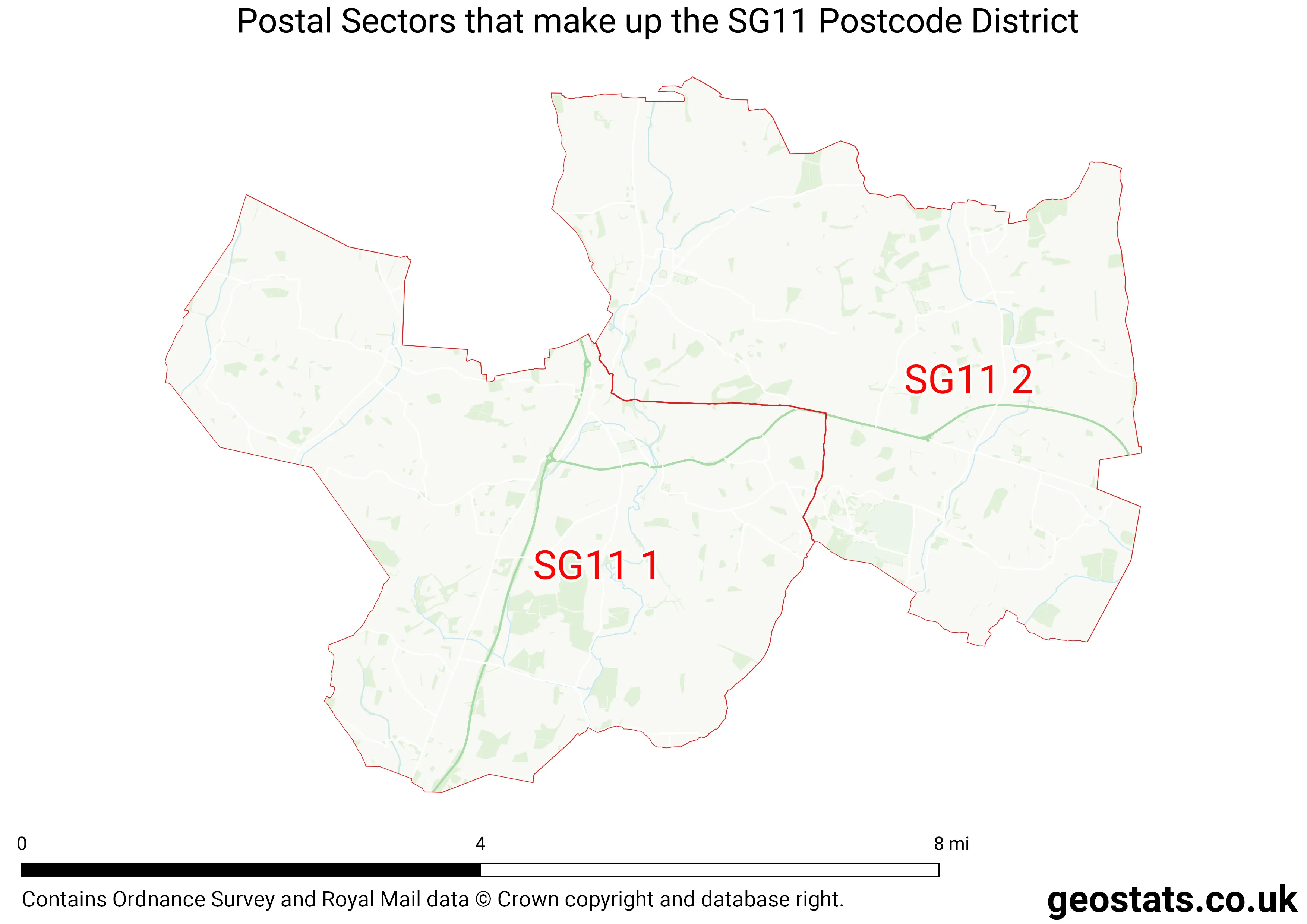 Map of the SG11  District