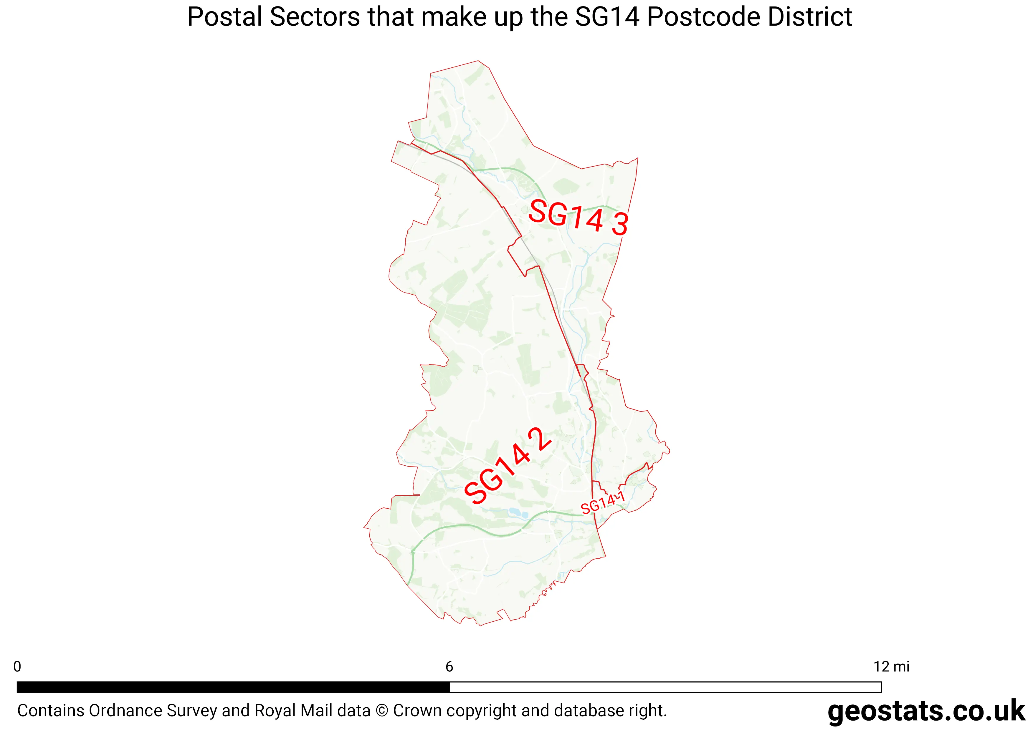 Map of the SG14  District
