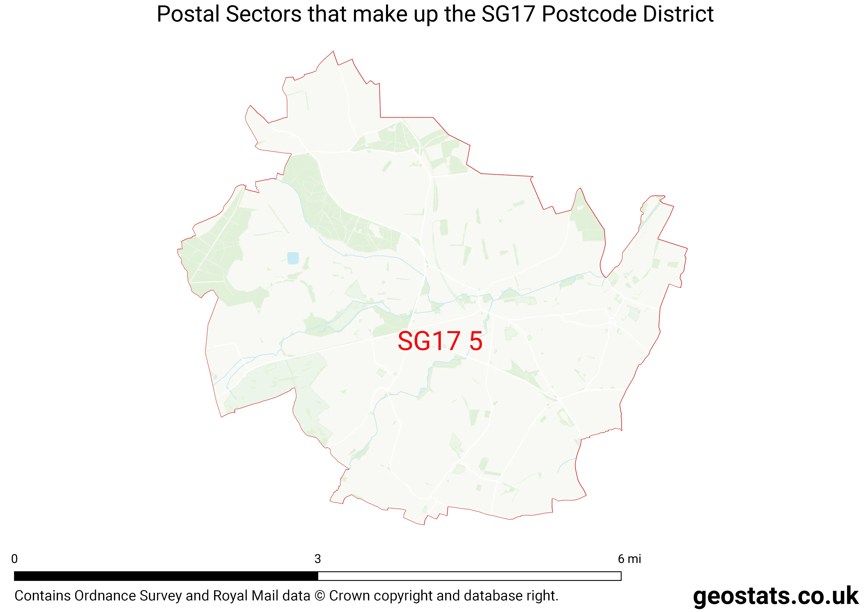 Map of the SG17  District