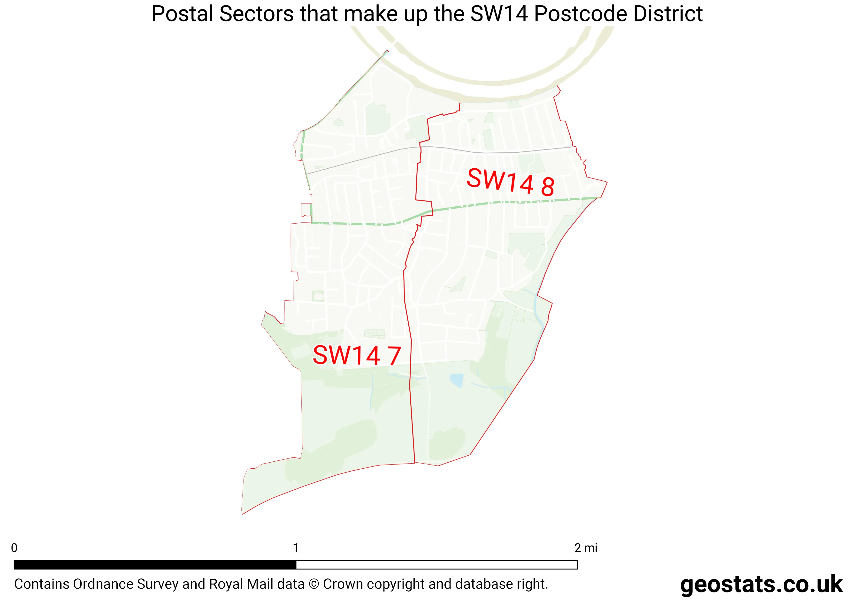 Map of the SW14  District