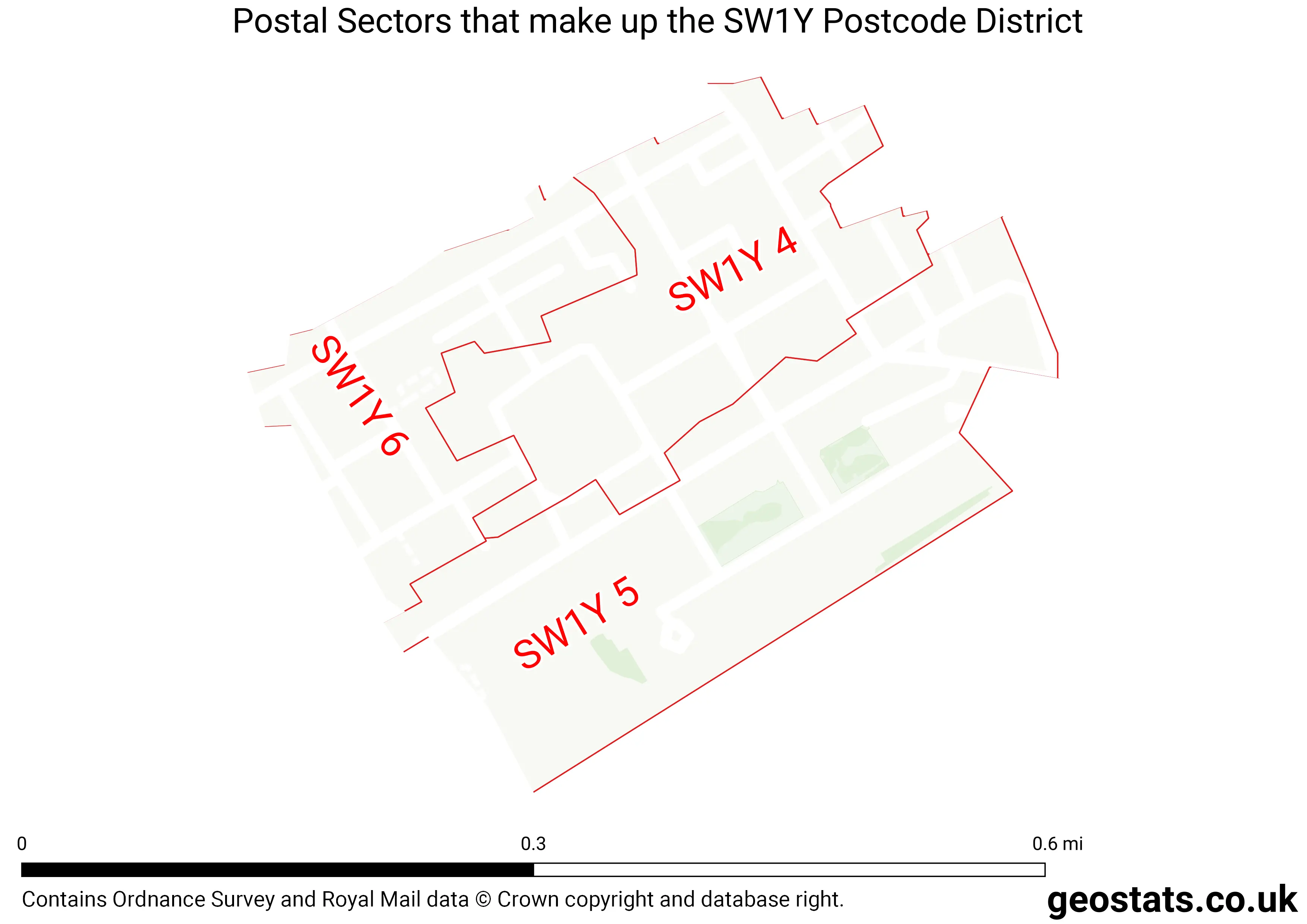 Map of the SW1Y  District