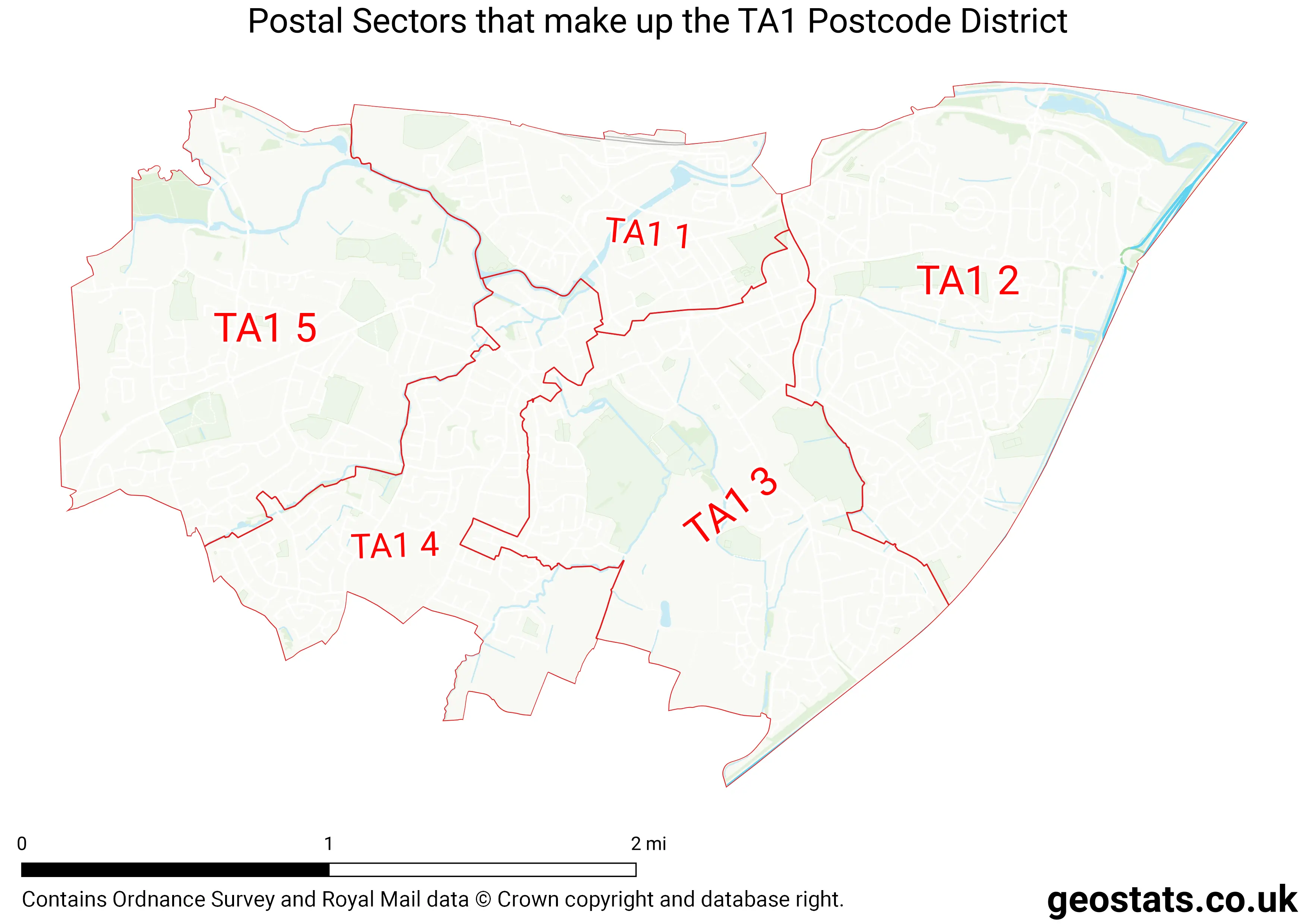 Map of the TA1  District