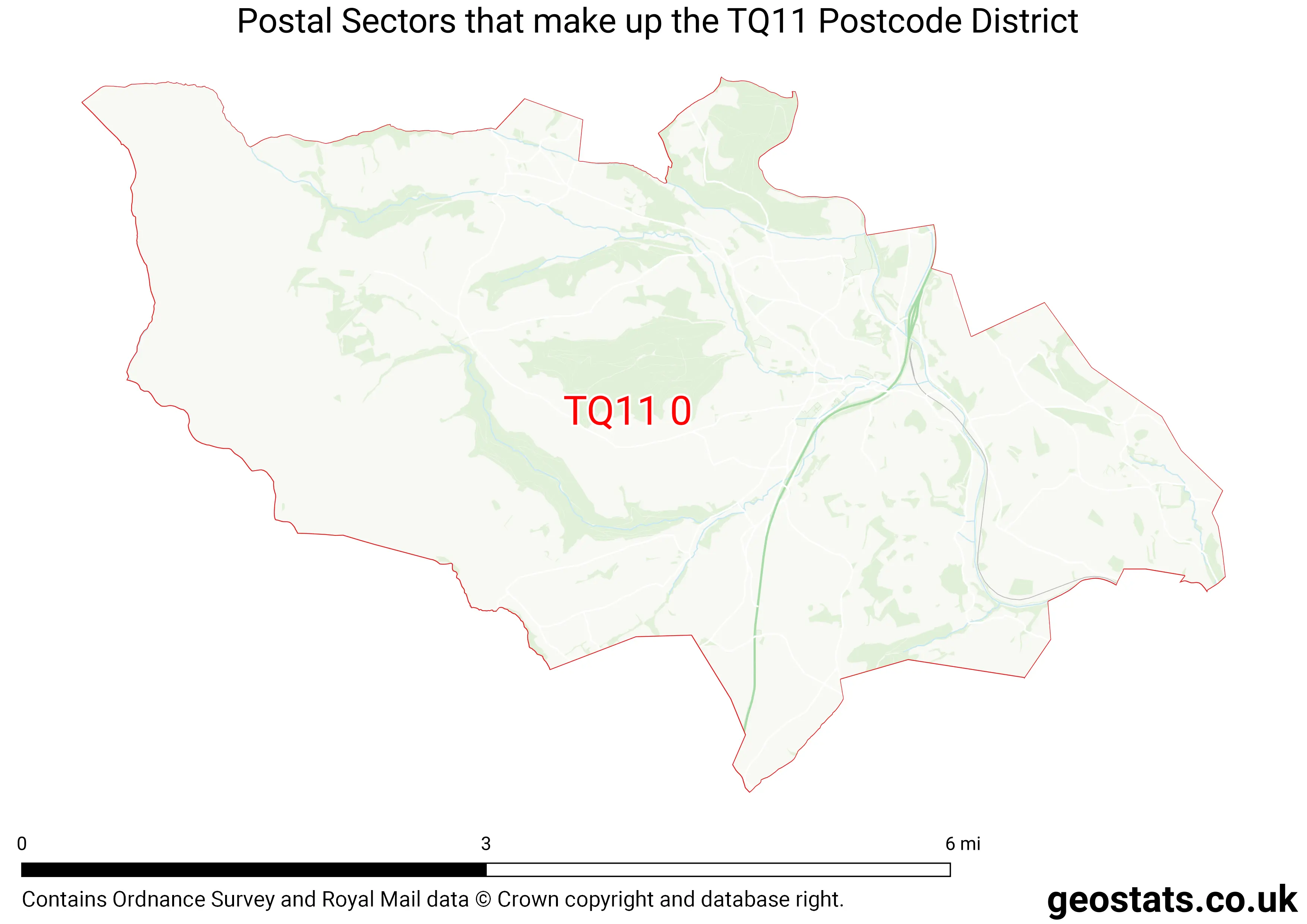 Map of the TQ11  District