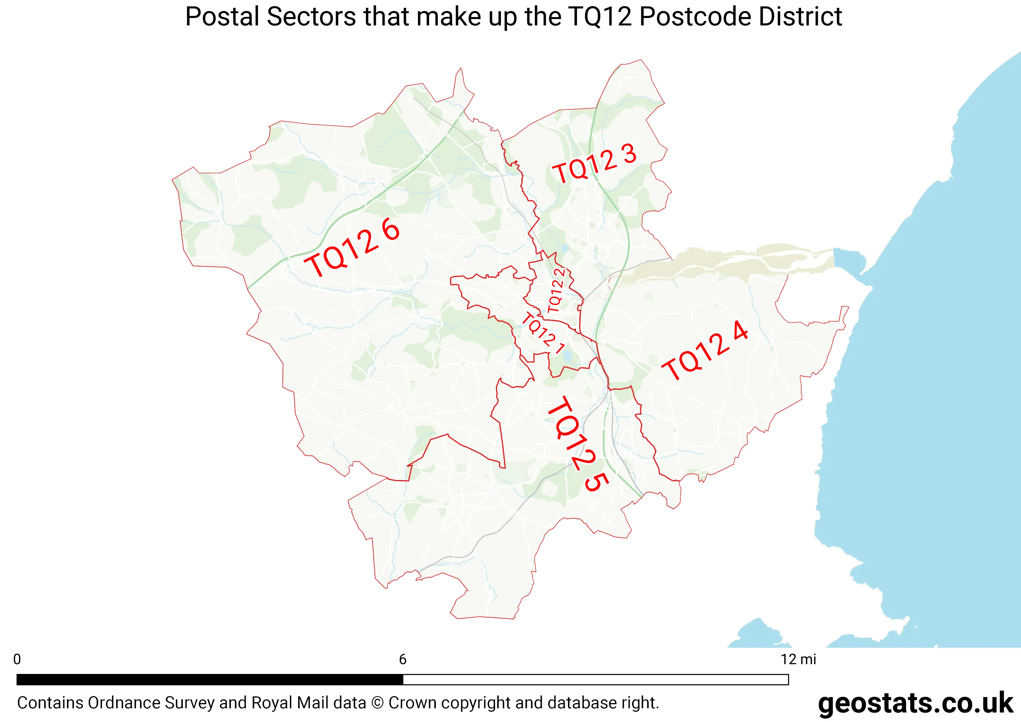 Map of the TQ12  District