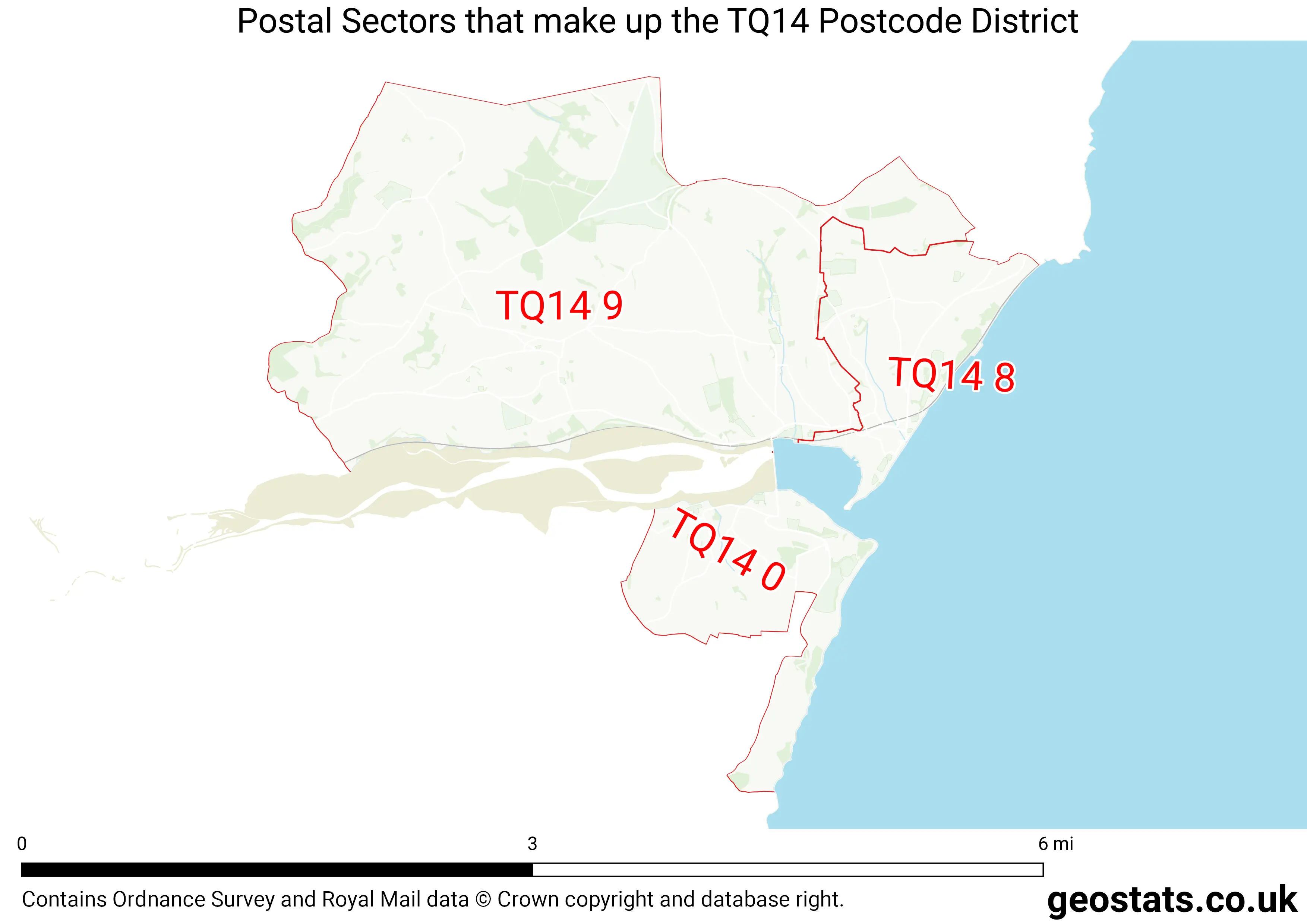 Map of the TQ14  District