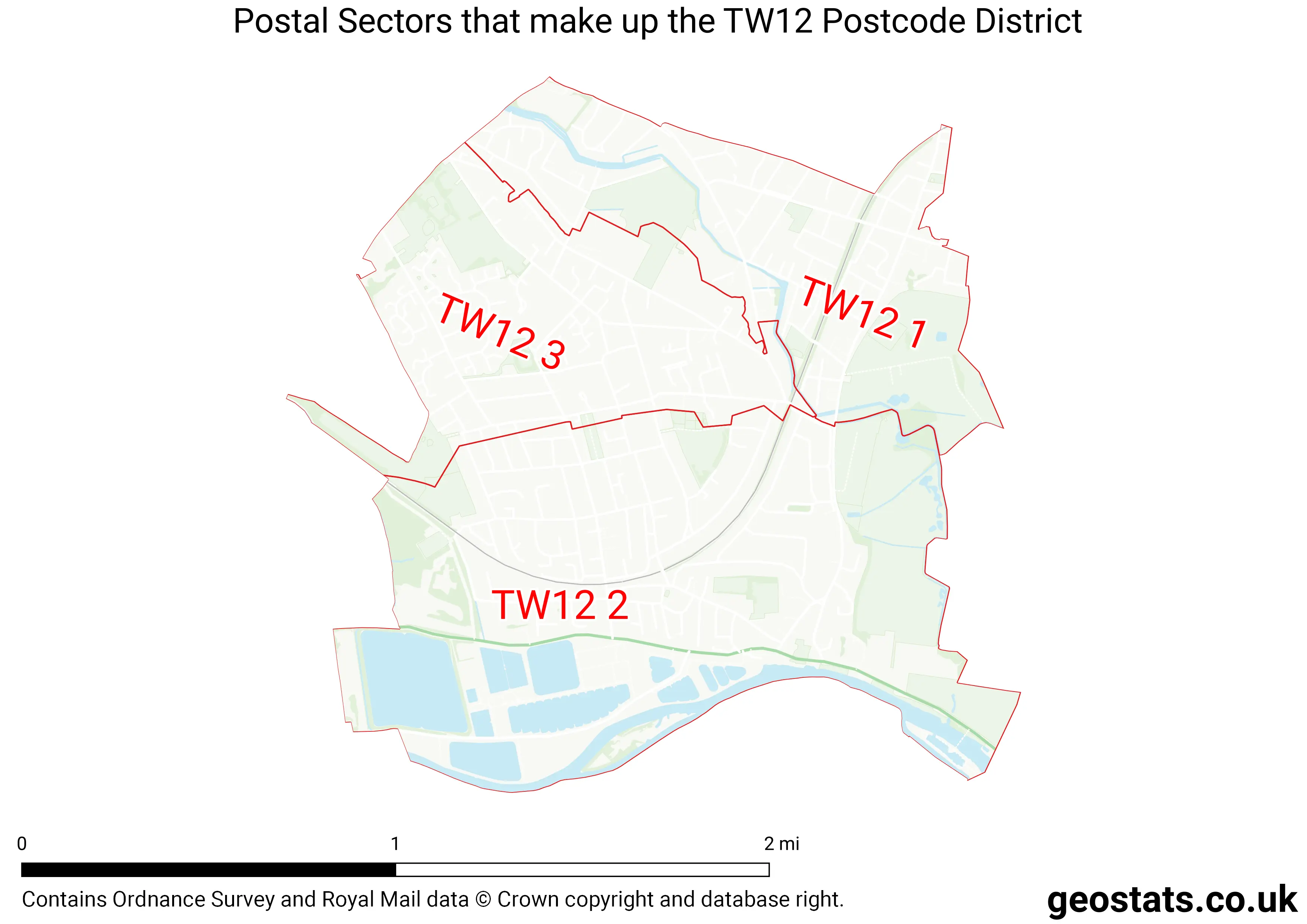Map of the TW12  District
