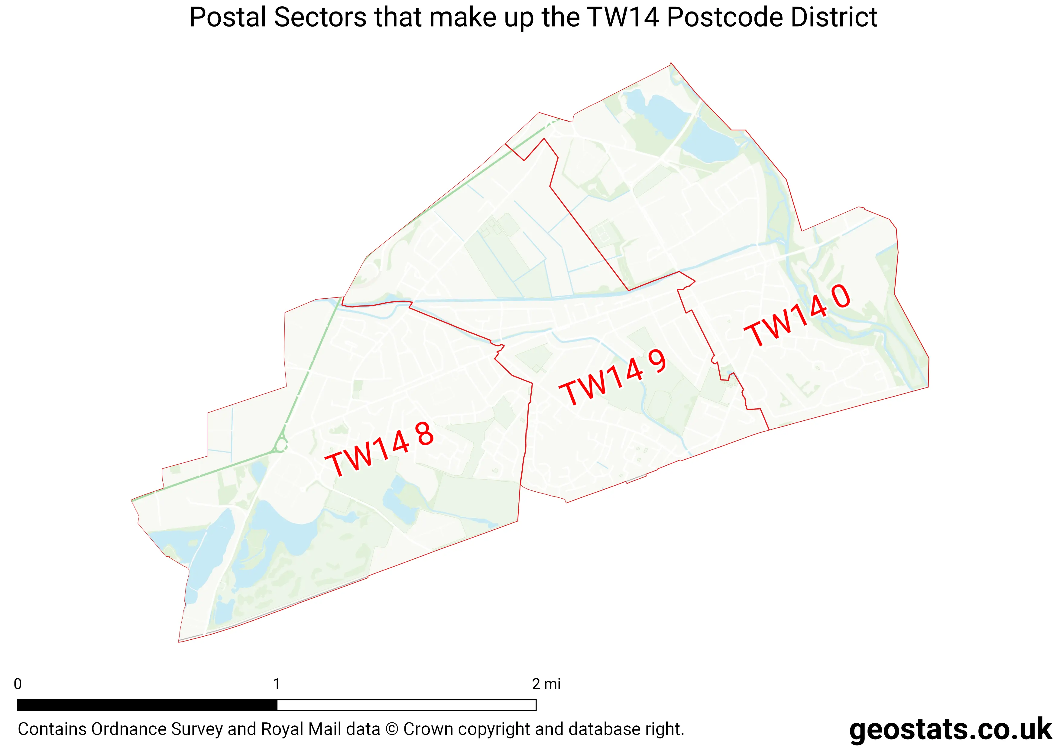 Map of the TW14  District