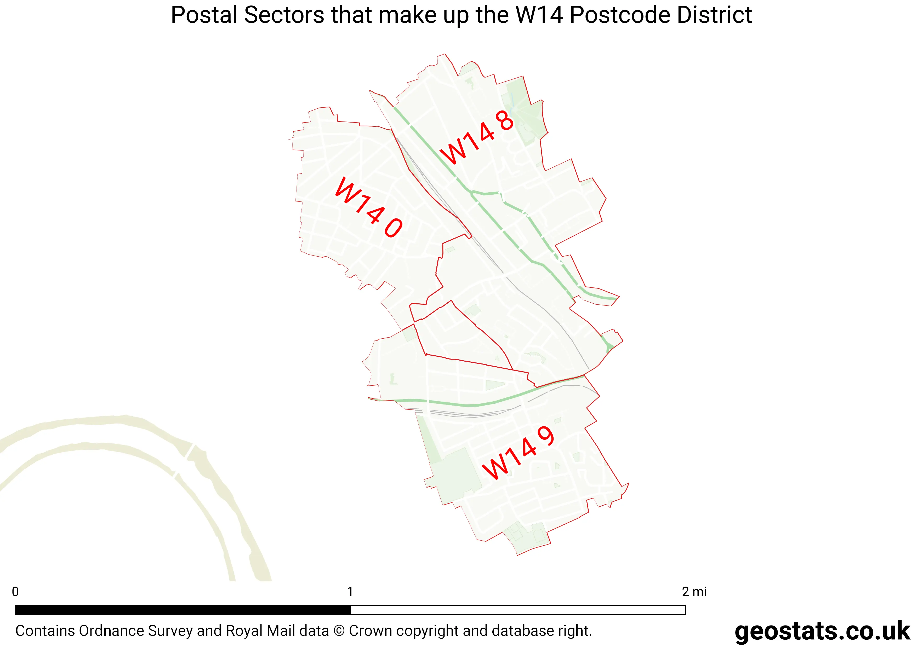 Map of the W14  District
