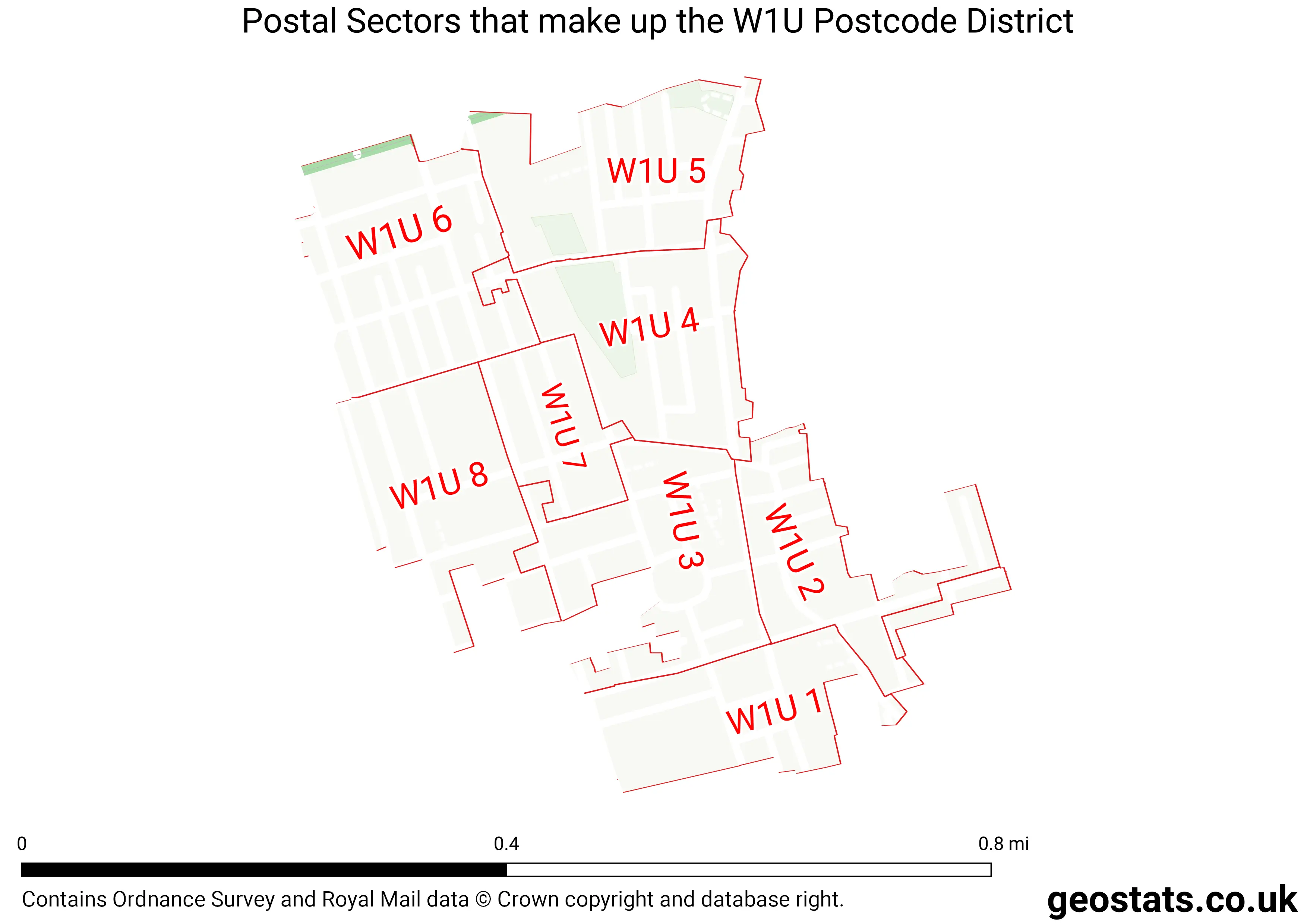 Map of the W1U  District