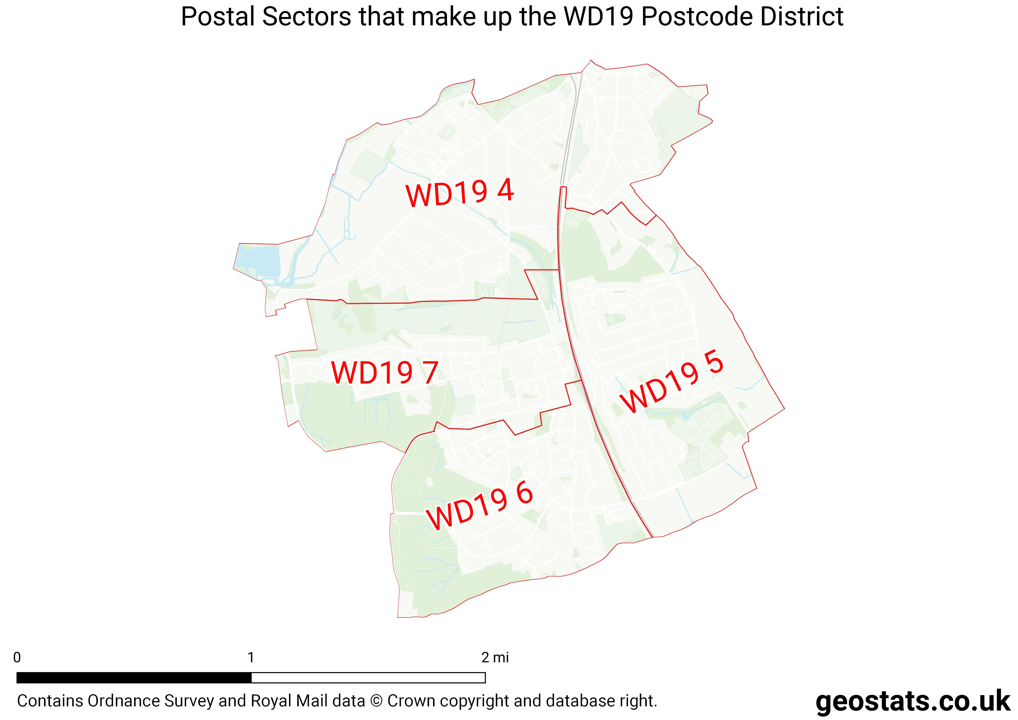 Map of the WD19  District