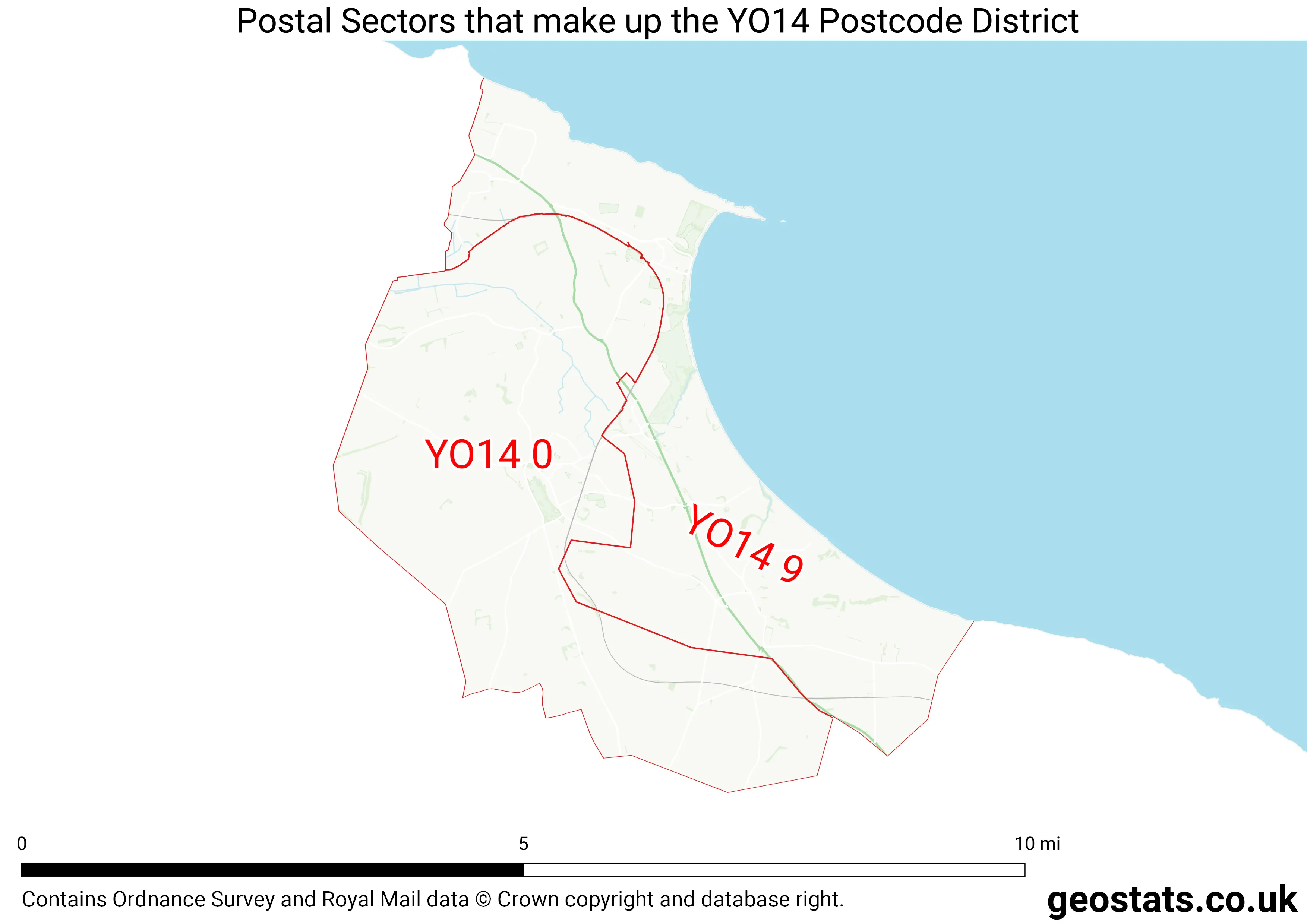 Map of the YO14  District