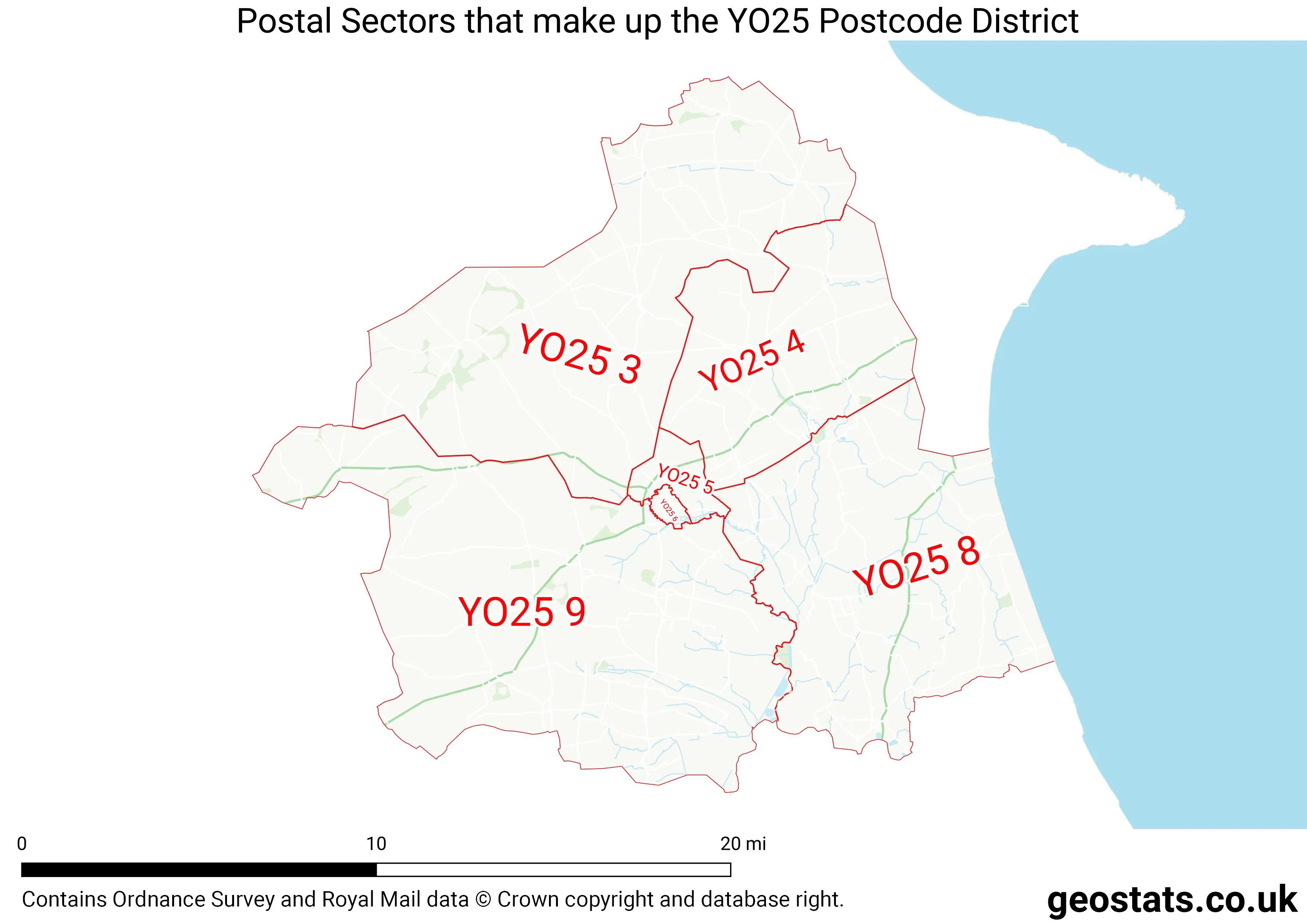 Map of the YO25  District